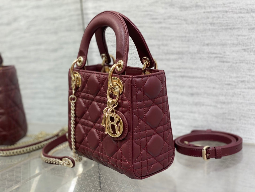 mini lady 17 wine lambskin