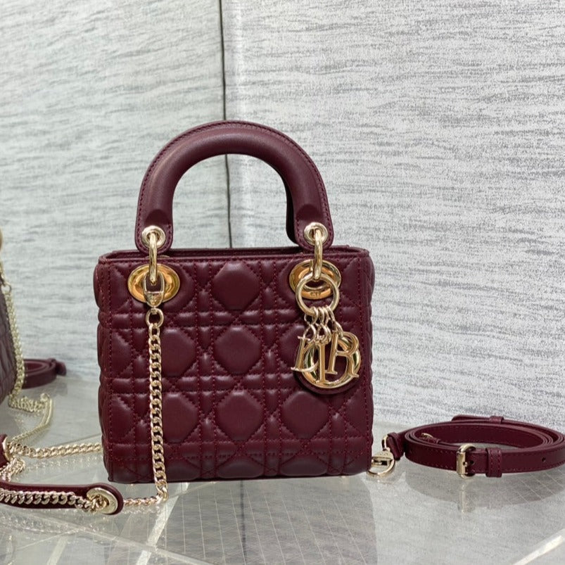 mini lady 17 wine lambskin