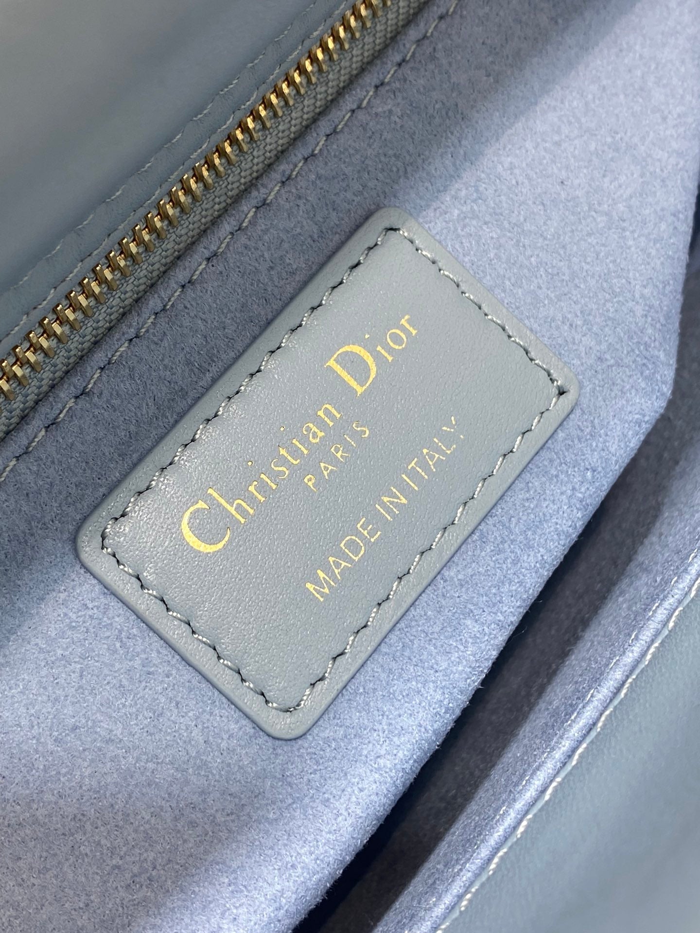 CD Lady Dior Bag Blue Grey Sheepskin 214235