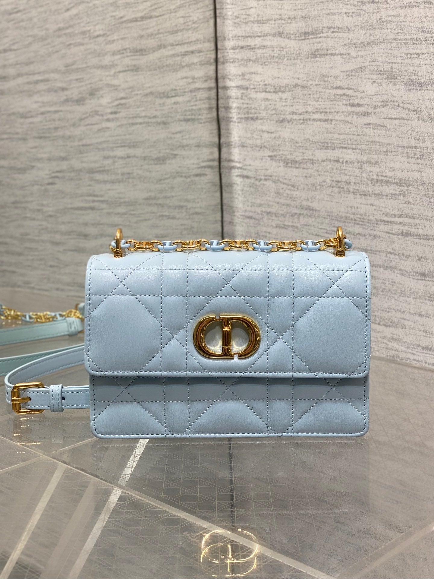 CD Miss Caro 17 Bag Blue Calfskin 229248