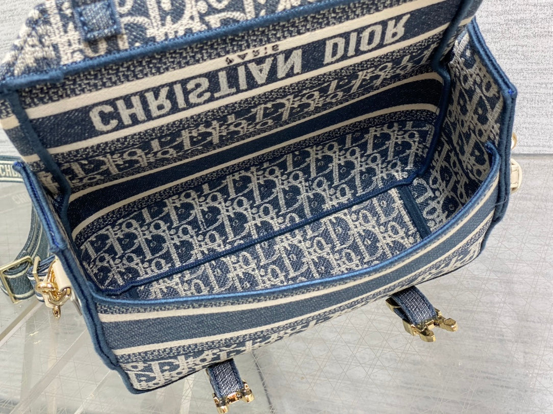 CD Small Diorcamp Bag 23 Blue White Denim