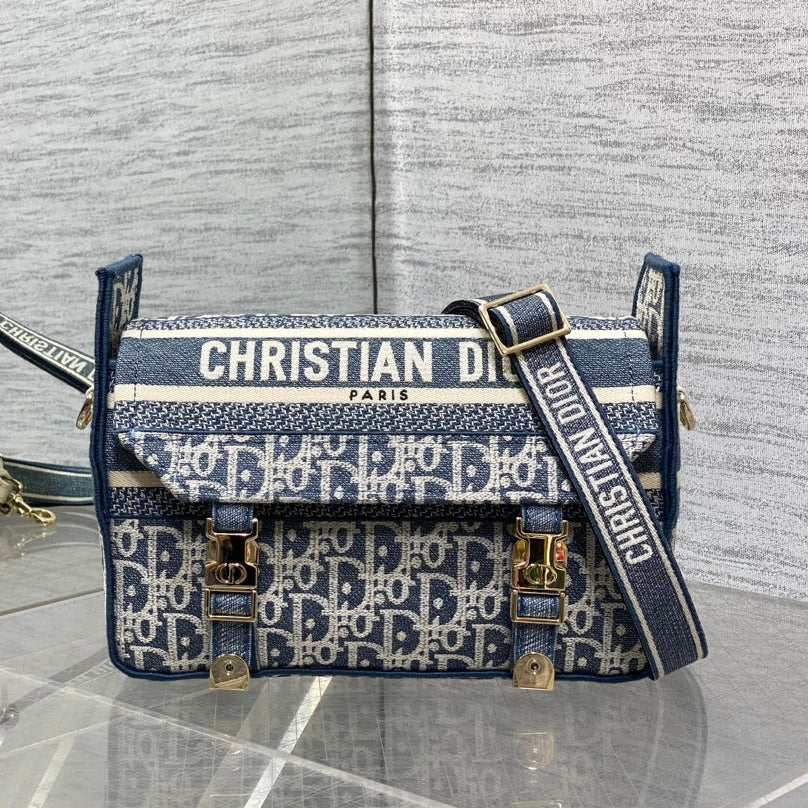 CD Small Diorcamp Bag 23 Blue White Denim