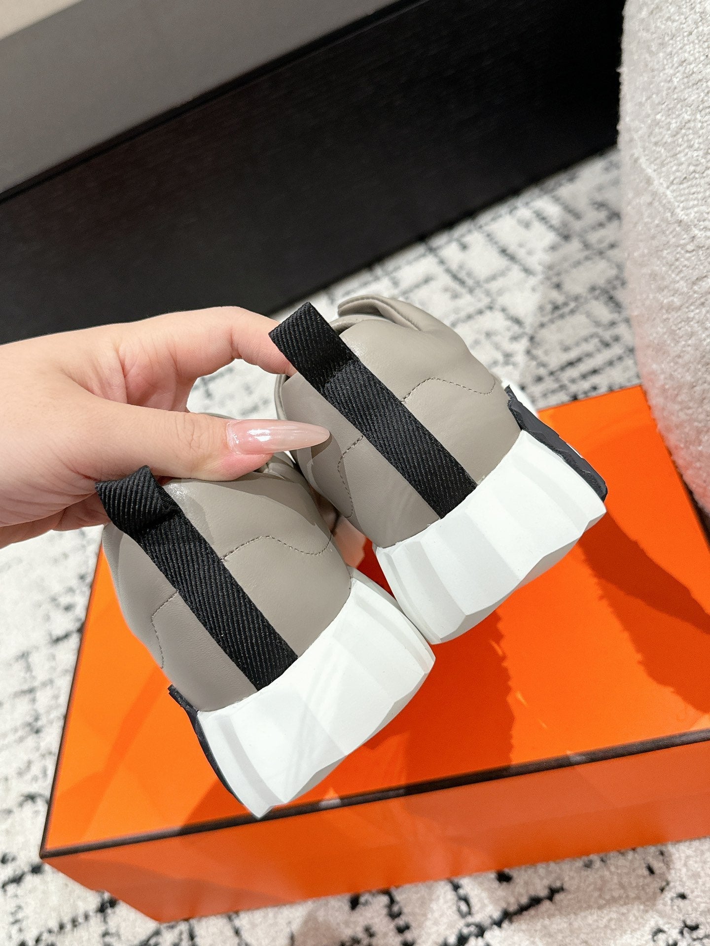 HM Jump Sneaker In Grey Cowhide 985307