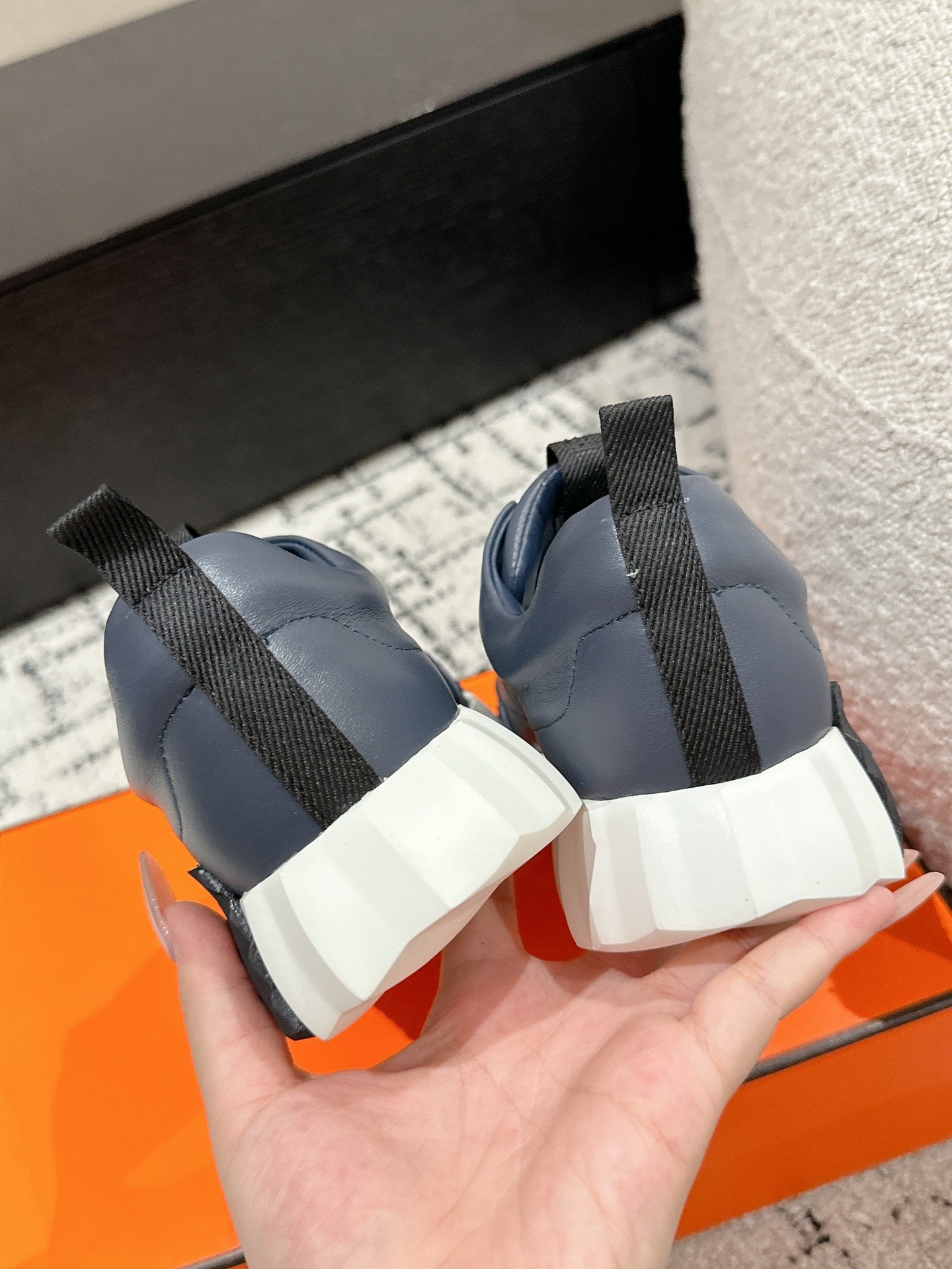 HM Jump Sneaker In Charcoal Blue Cowhide 985309