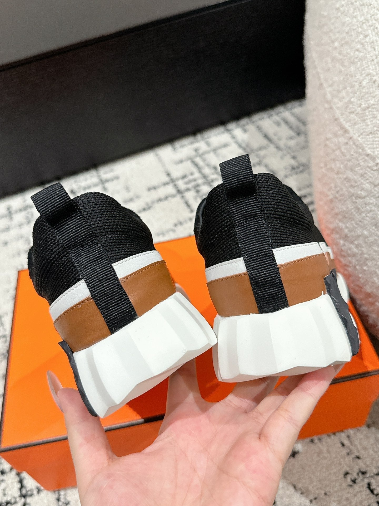 HM Sneaker In Black Mesh Fabric 985318