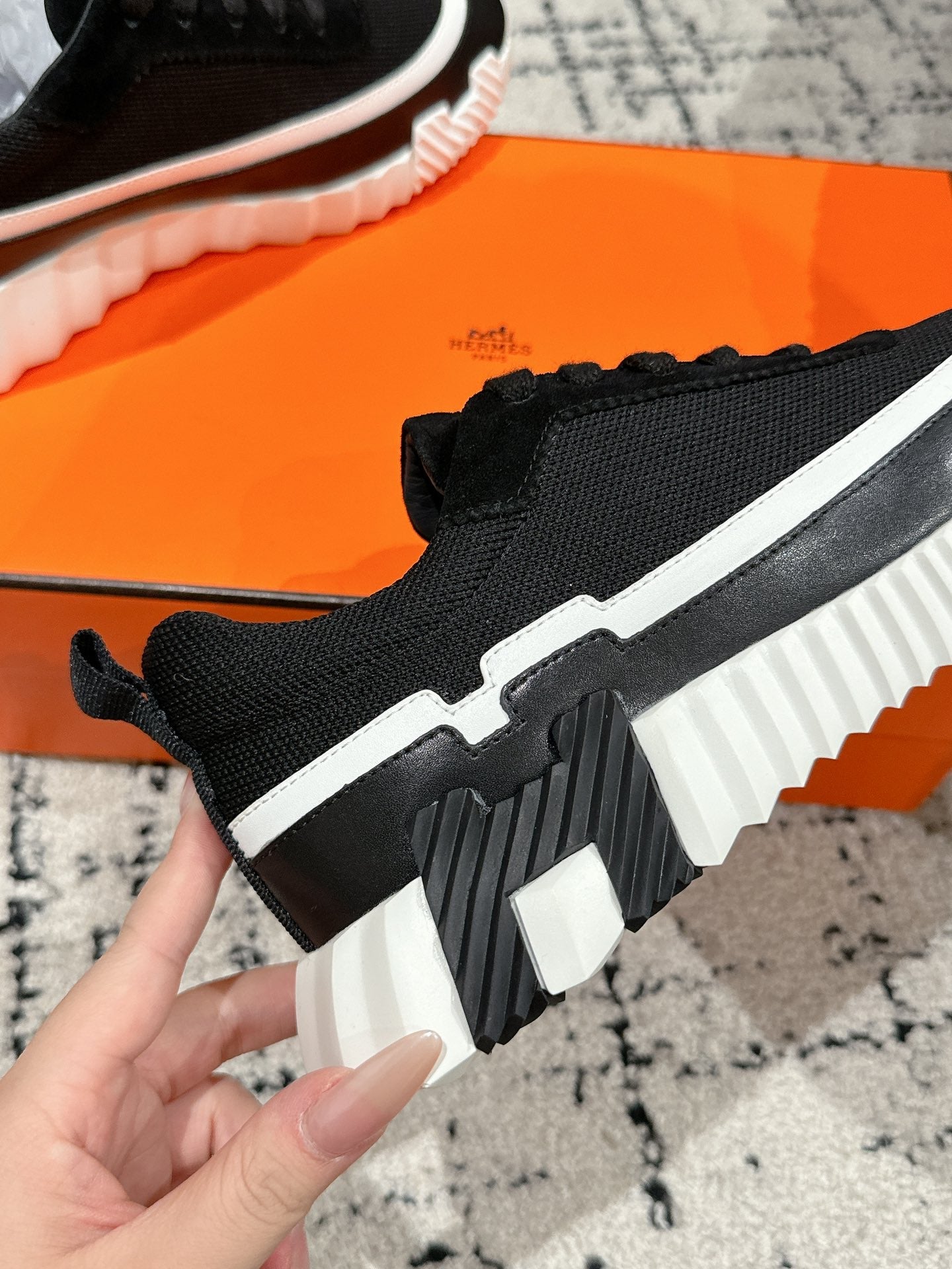 HM Sneaker In Black Mesh Fabric 985320