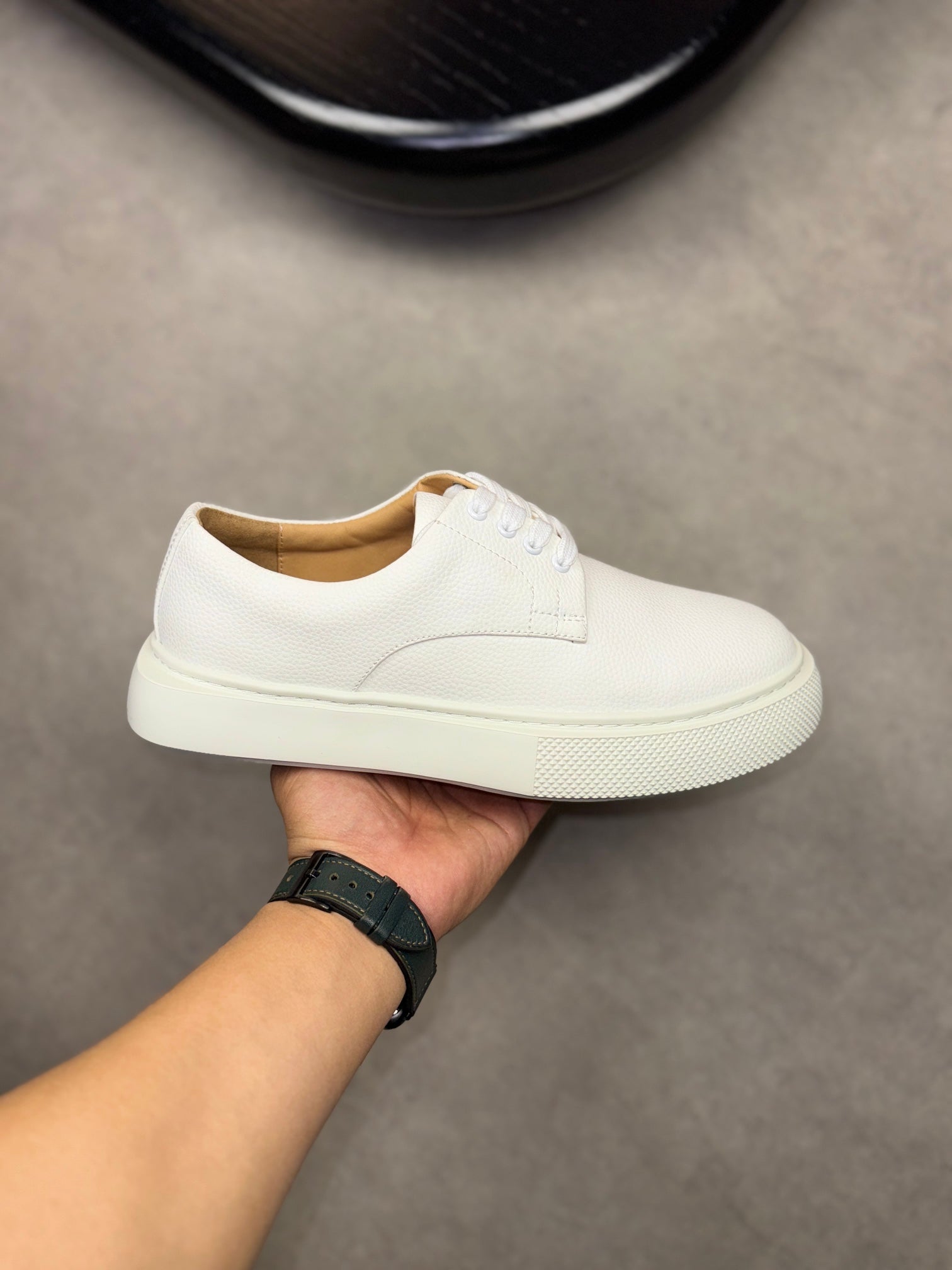 HM Men's Eveil Derby Shoe White Calfskin 538667