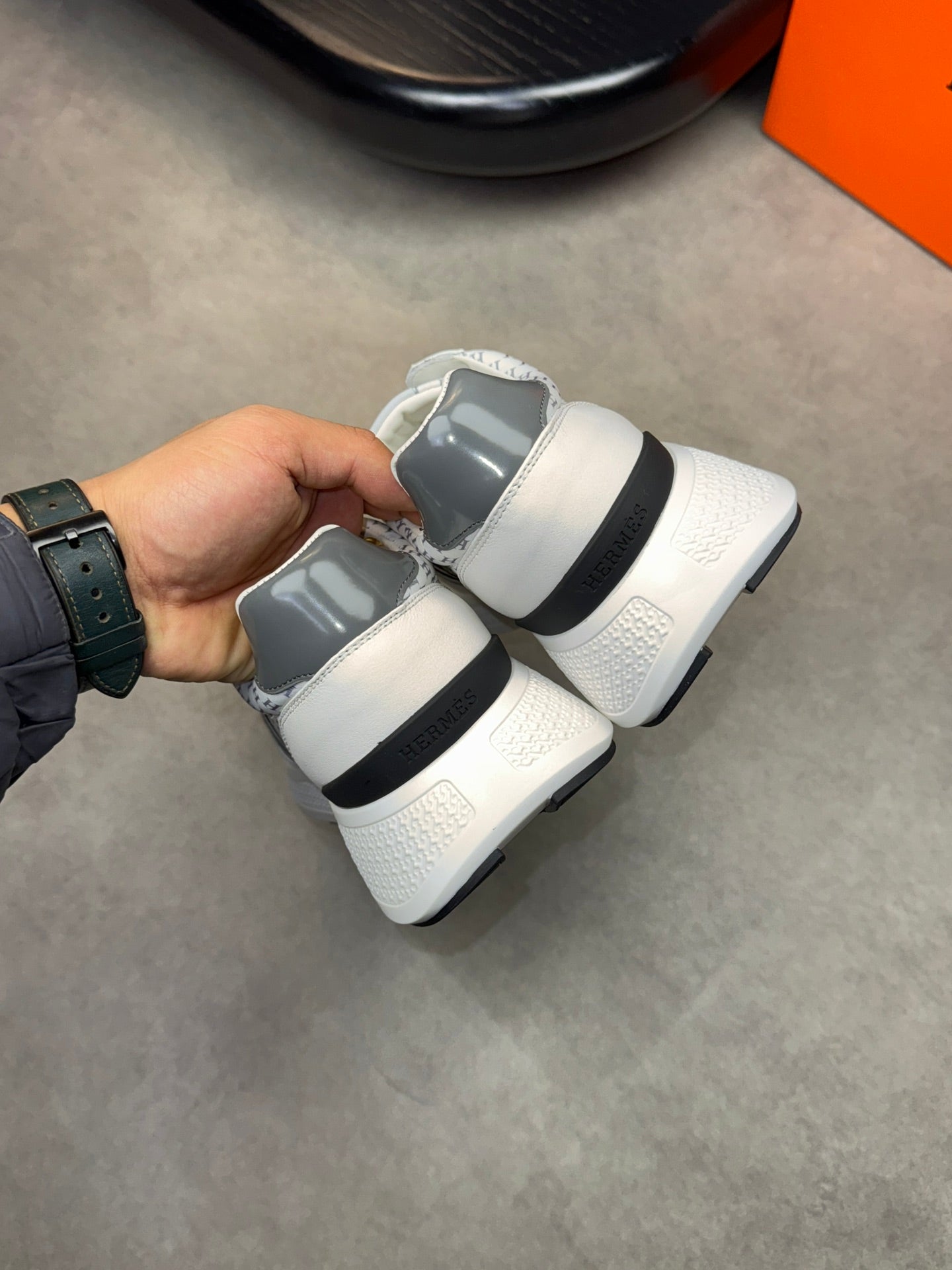 HM Men's Sneaker White Calfskin 581689