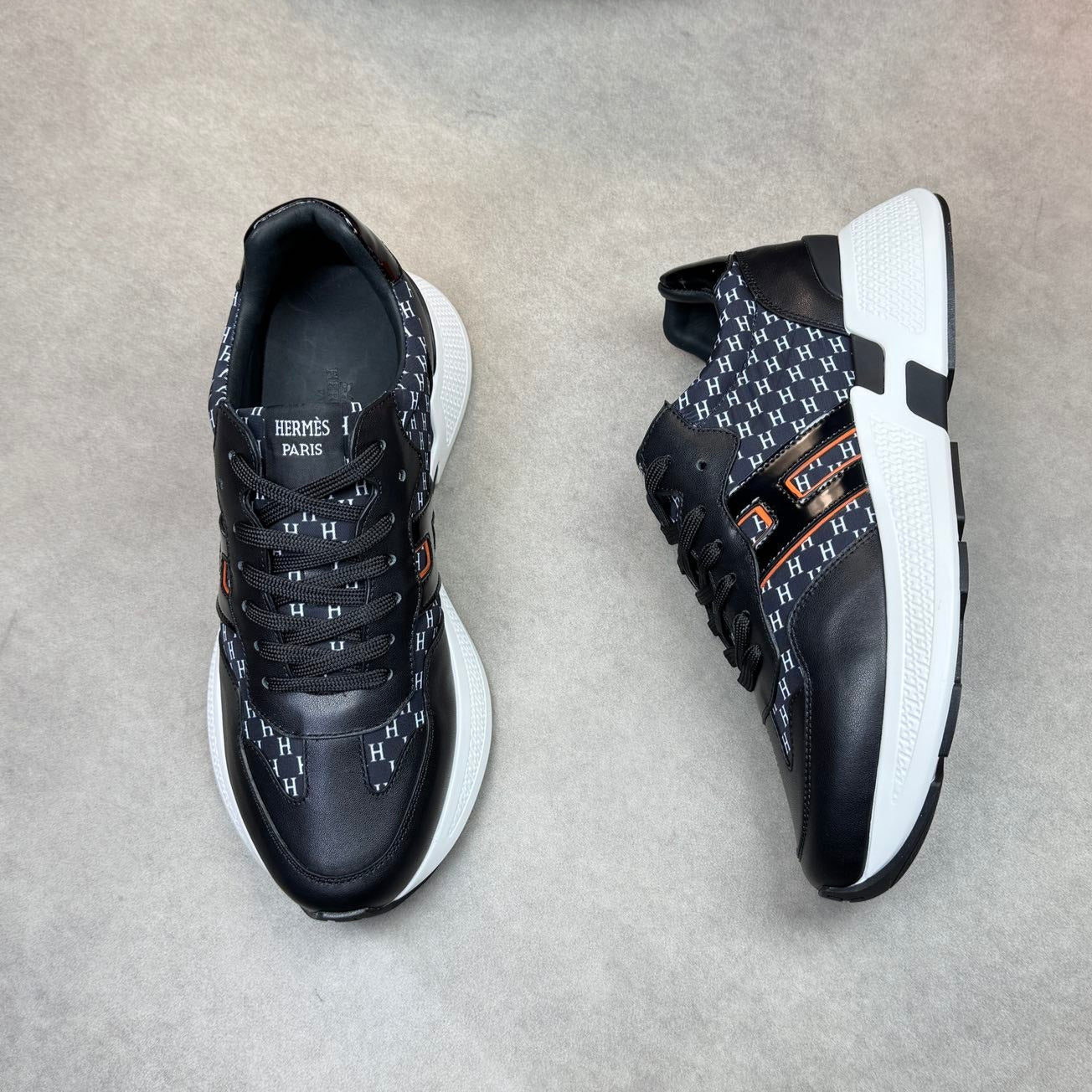 HM Men's Sneaker Black Blue Calfskin 581699