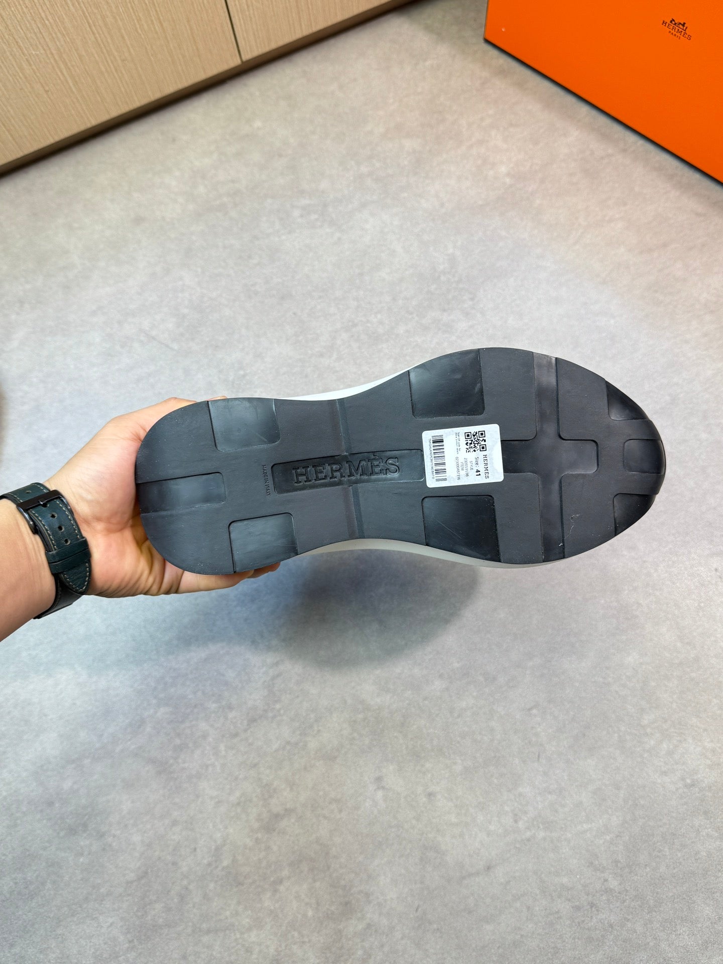 HM Men's Katana Sneaker Black Calfskin 606123