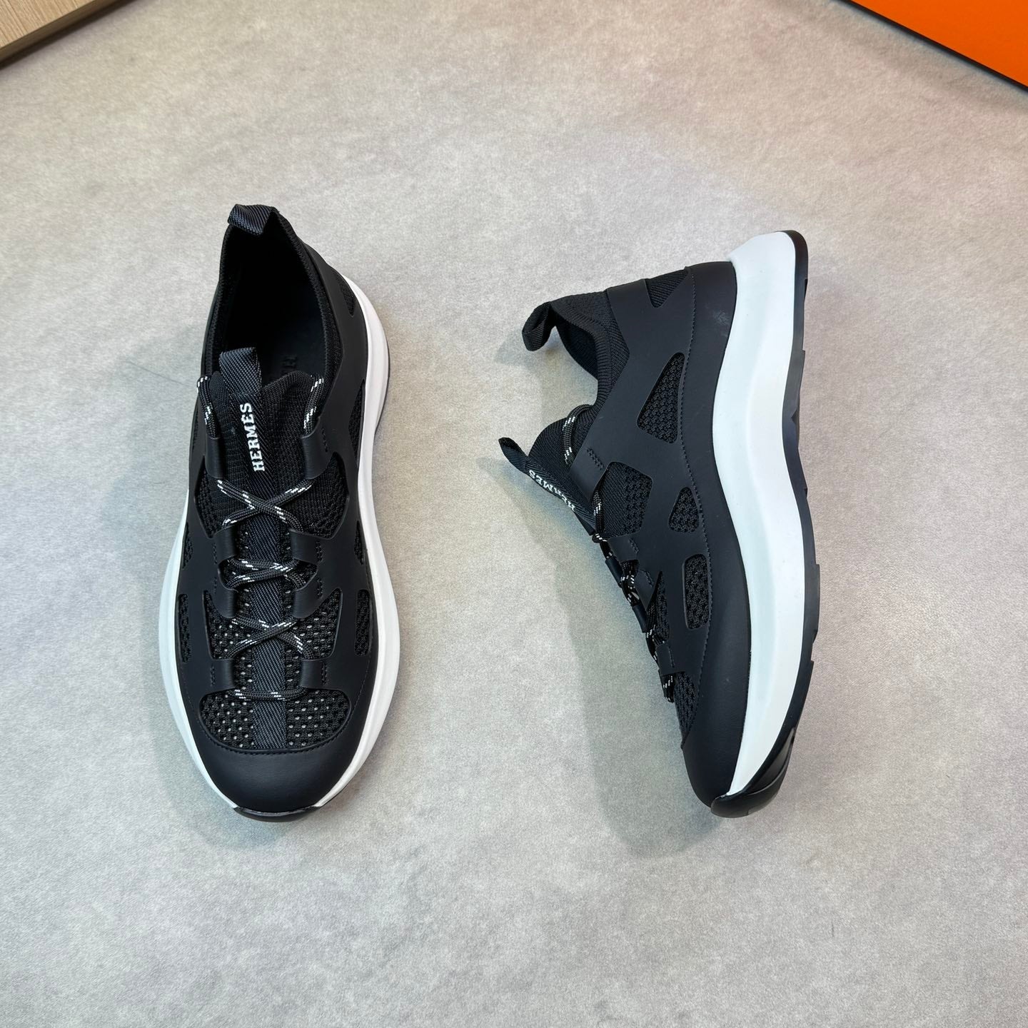 HM Men's Katana Sneaker Black Calfskin 606123