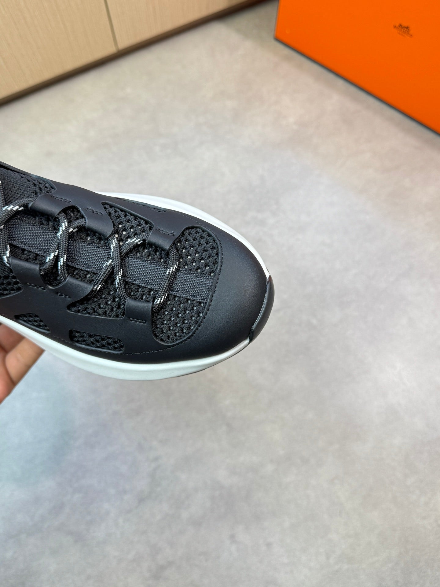 HM Men's Katana Sneaker Black Calfskin 606123