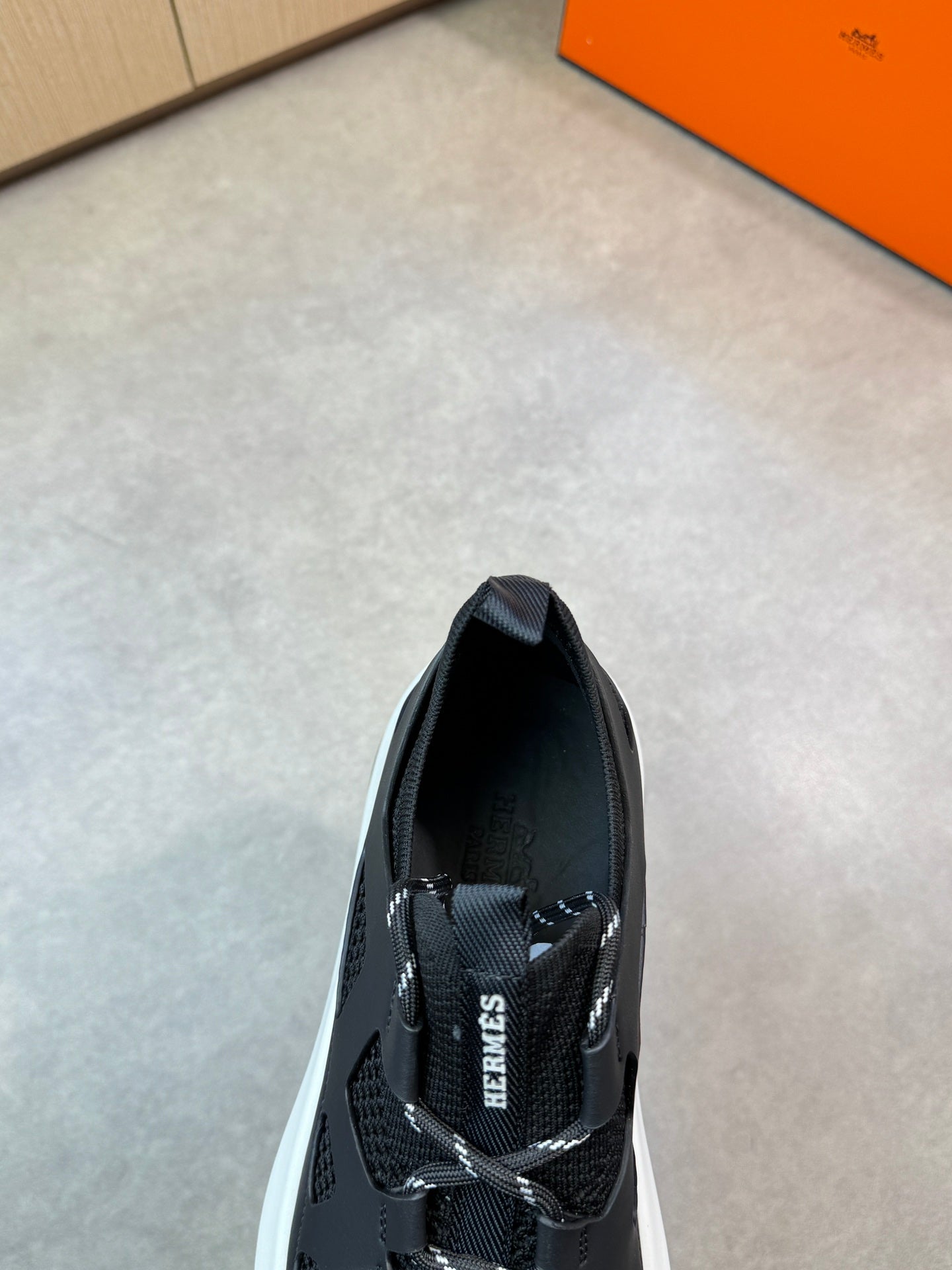 HM Men's Katana Sneaker Black Calfskin 606123