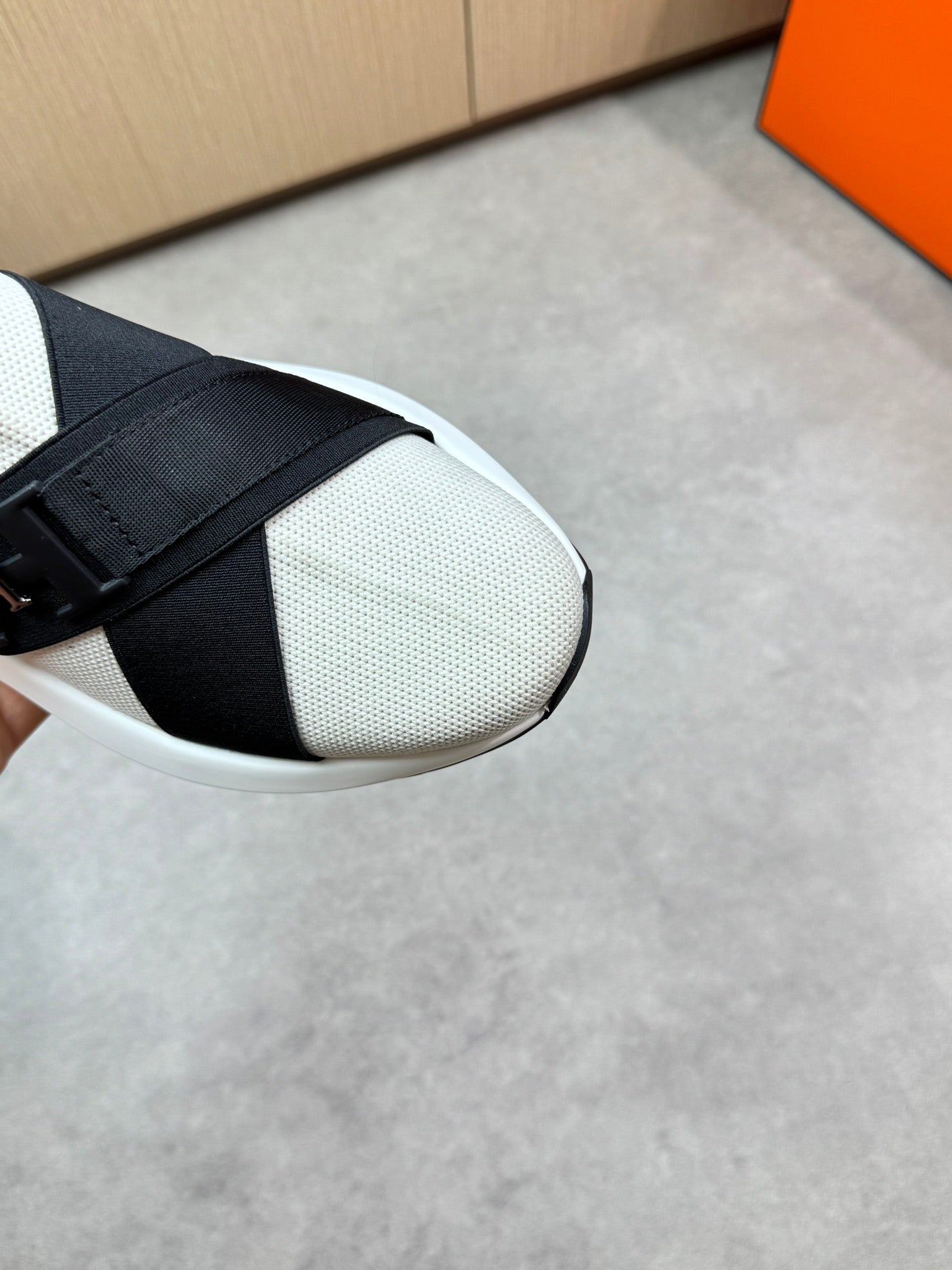 HM Men's Slip on Sneaker Black Knitted Fabric 643377