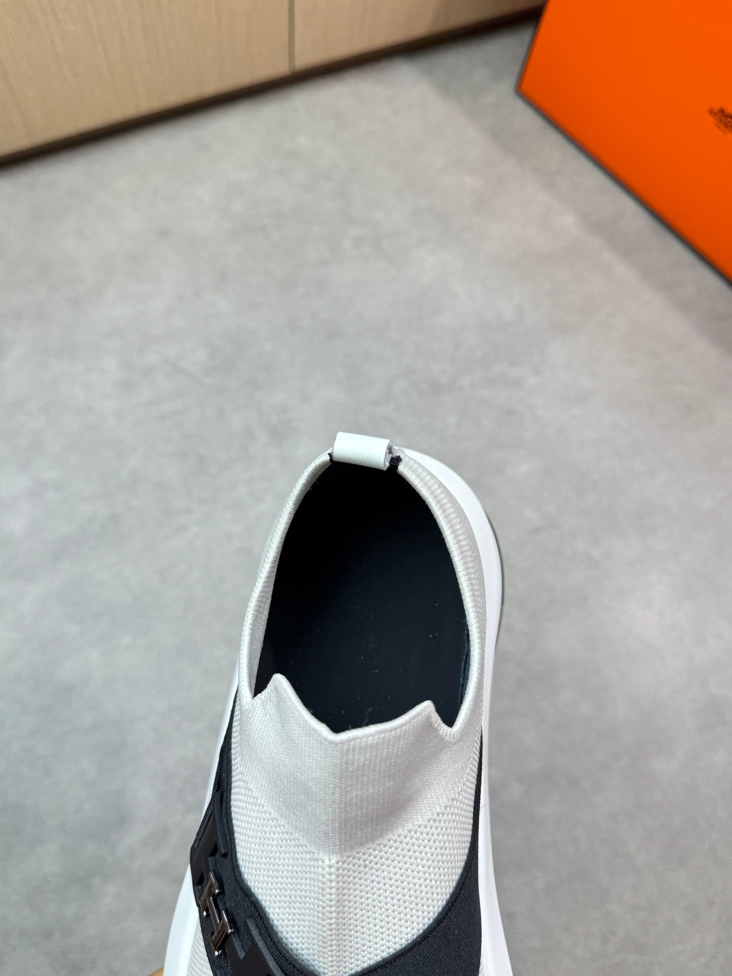 HM Men's Slip on Sneaker Black Knitted Fabric 643377