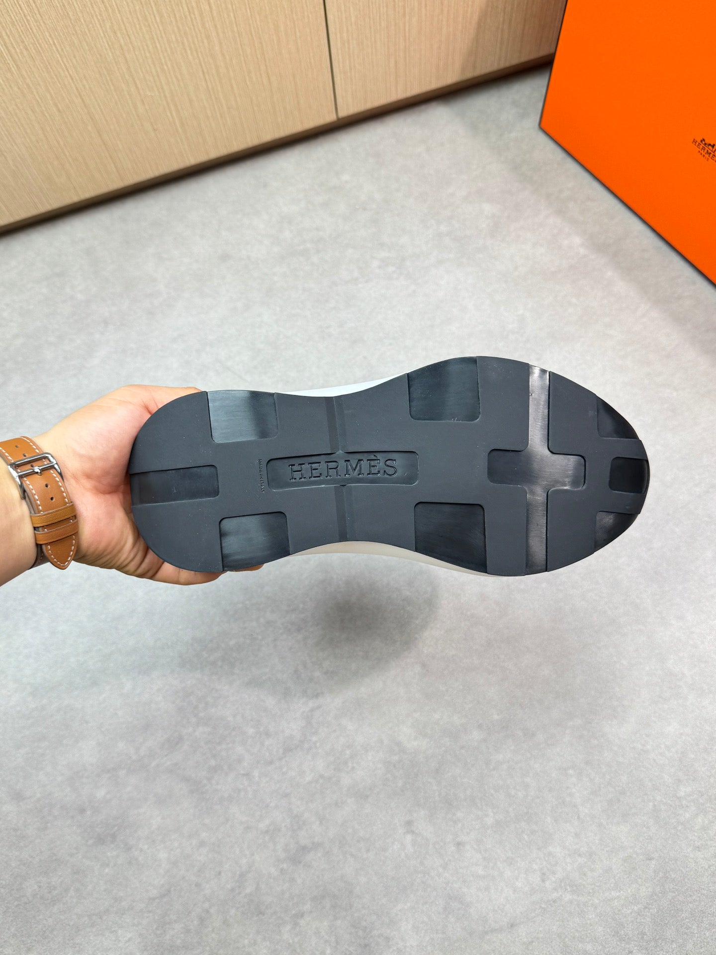 HM Men's Slip on Sneaker Beige Knitted Fabric 643378