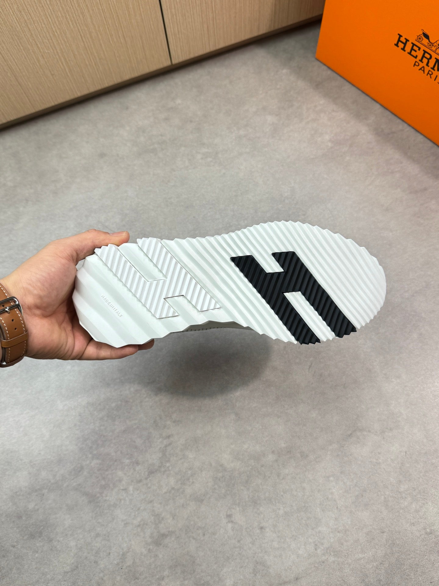 HM Men's Bouncing Sneaker White Calfskin 696026