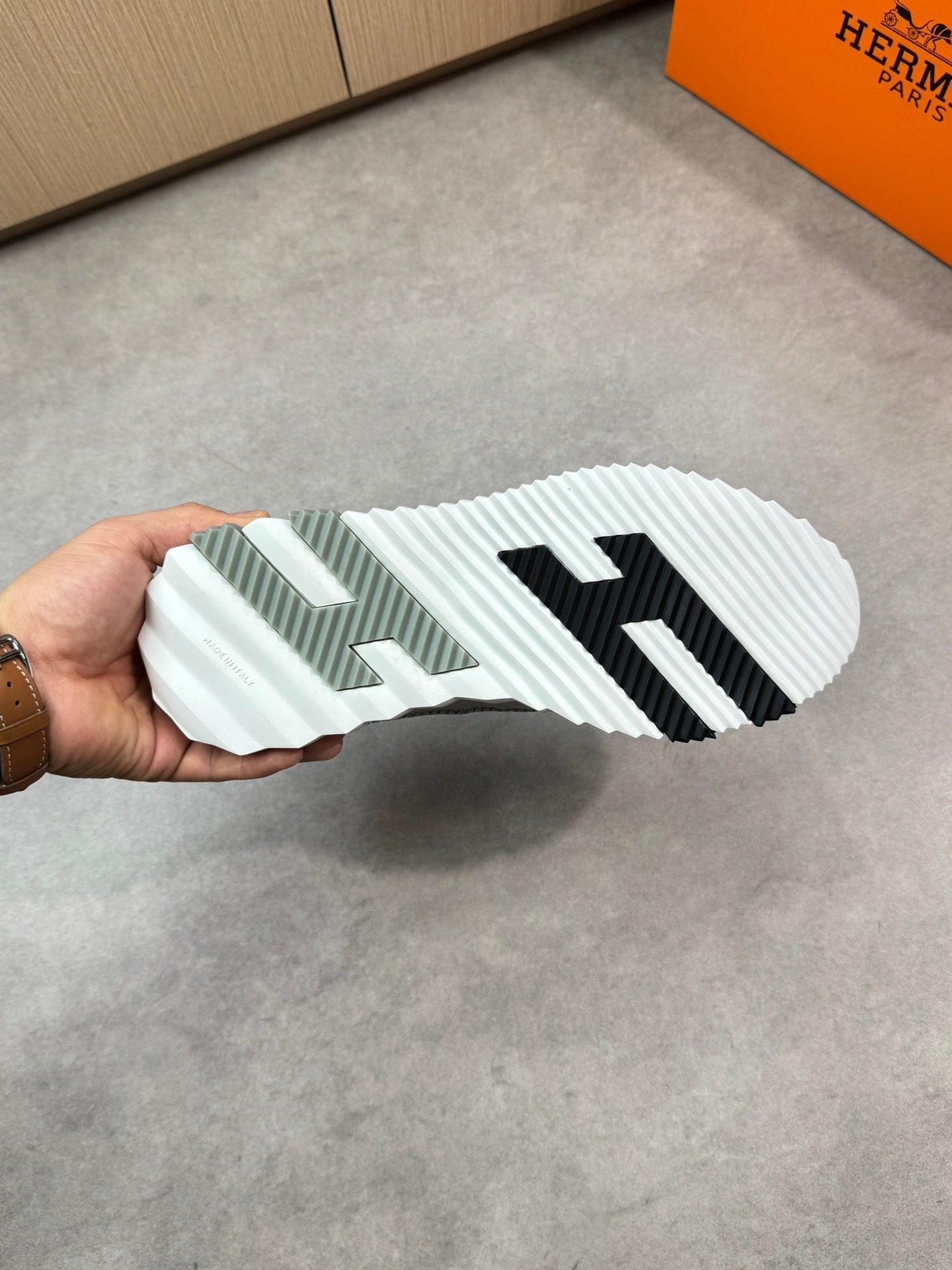 HM Men's Bouncing Sneaker Grey Calfskin 696027