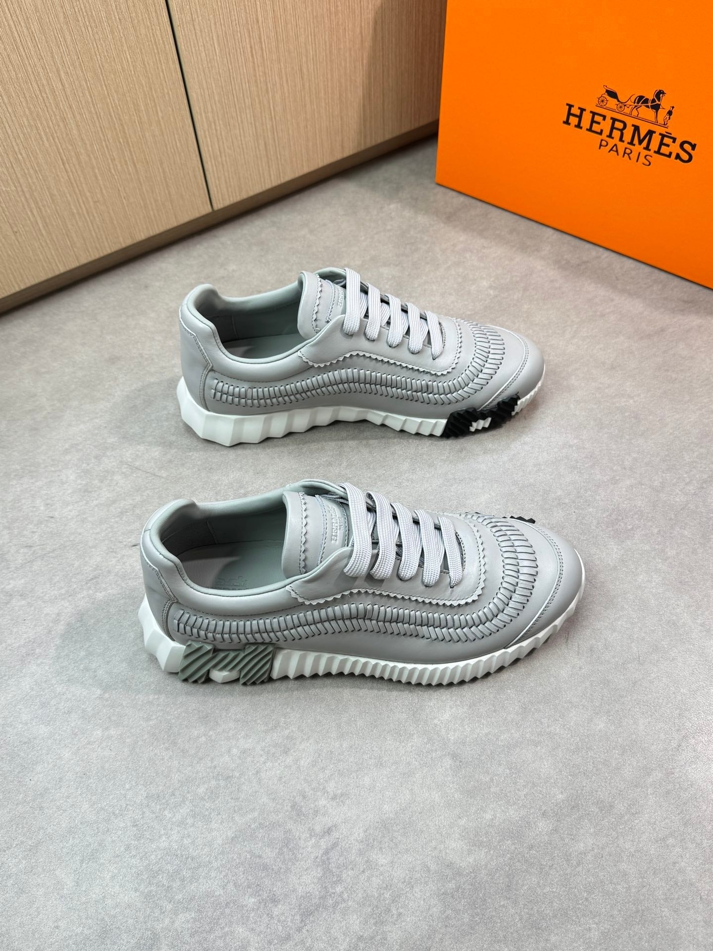 HM Men's Bouncing Sneaker Grey Calfskin 696027