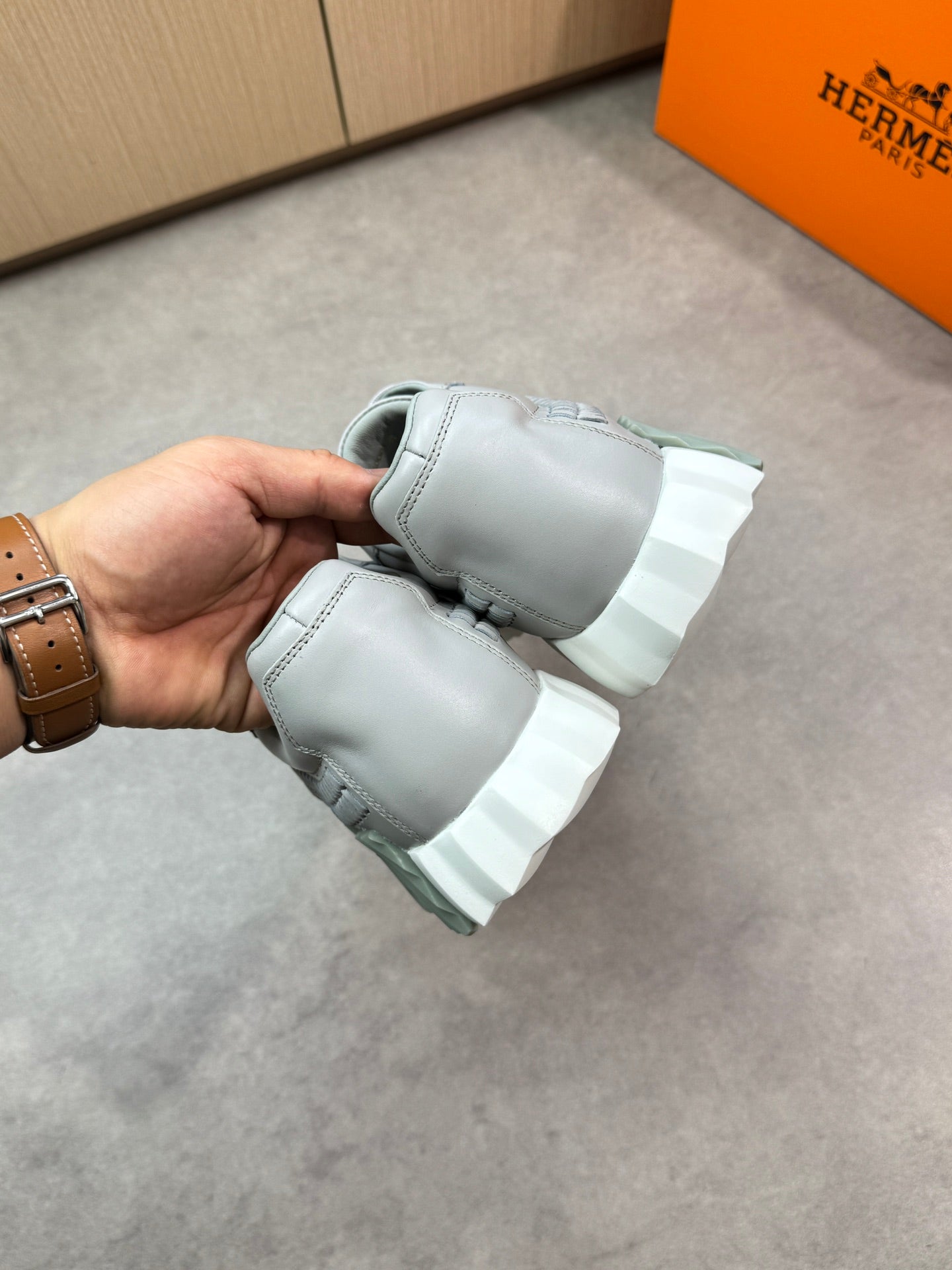 HM Men's Bouncing Sneaker Grey Calfskin 696027