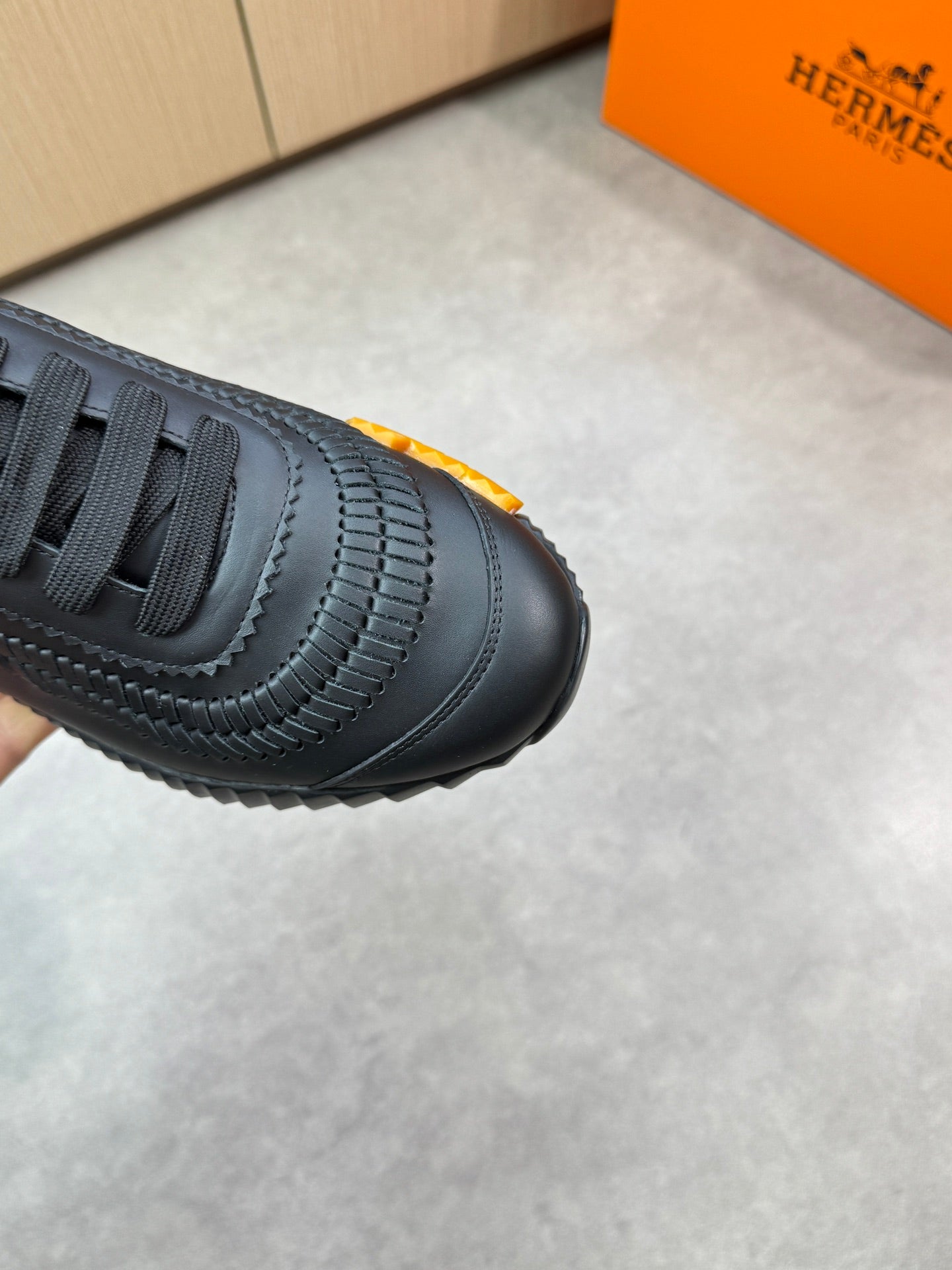 HM Men's Bouncing Sneaker Black Calfskin 696029