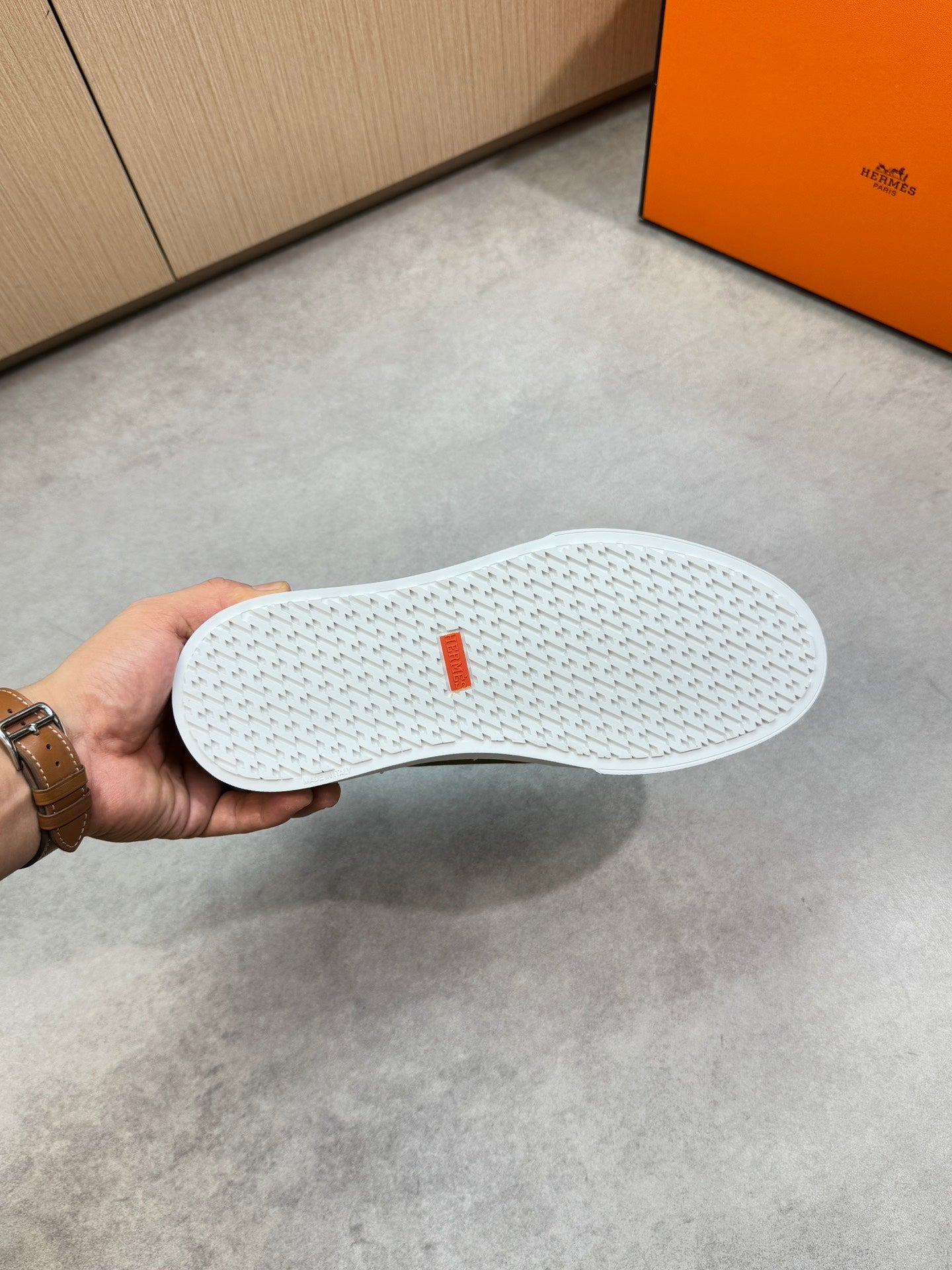 HM Men's Get Sneaker Green Denim Calfskin 696208