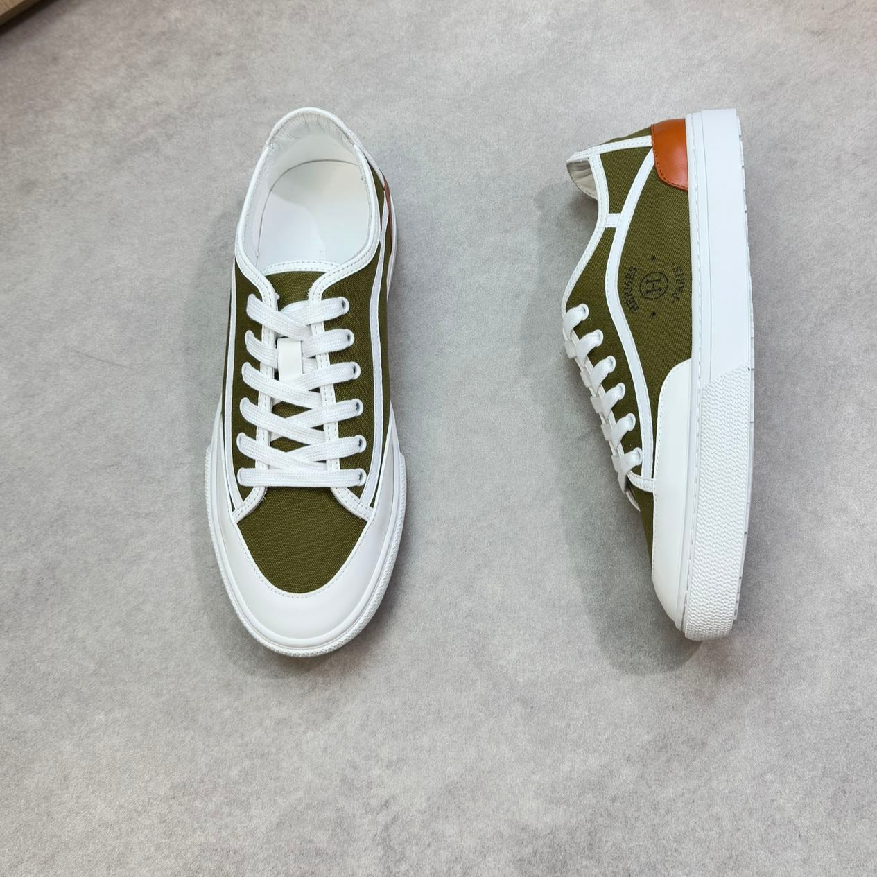 HM Men's Get Sneaker Green Denim Calfskin 696208