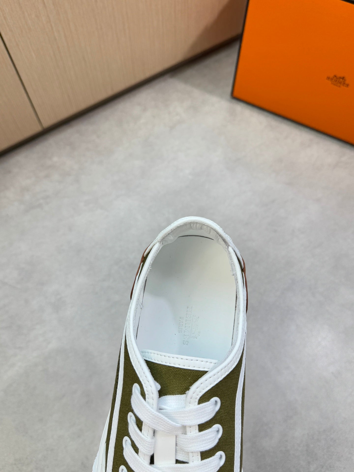 HM Men's Get Sneaker Green Denim Calfskin 696208