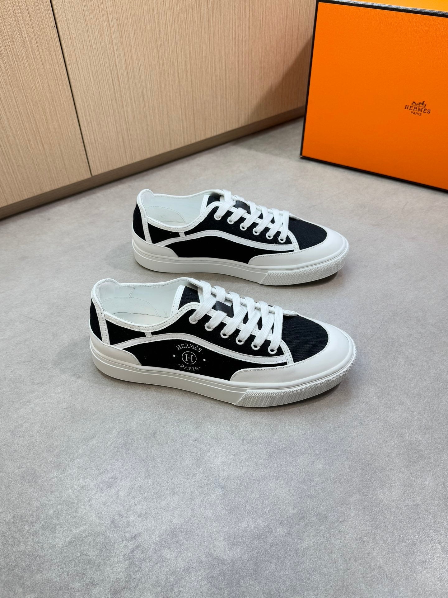 HM Men's Get Sneaker Black Denim Calfskin 696210