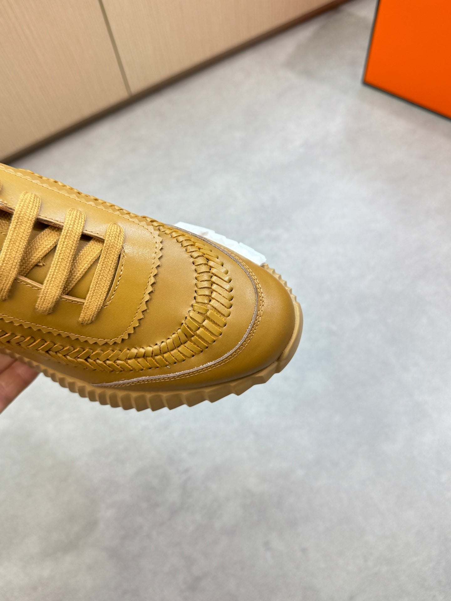 HM Men's Bouncing Sneaker Light Brown Calfskin 708235