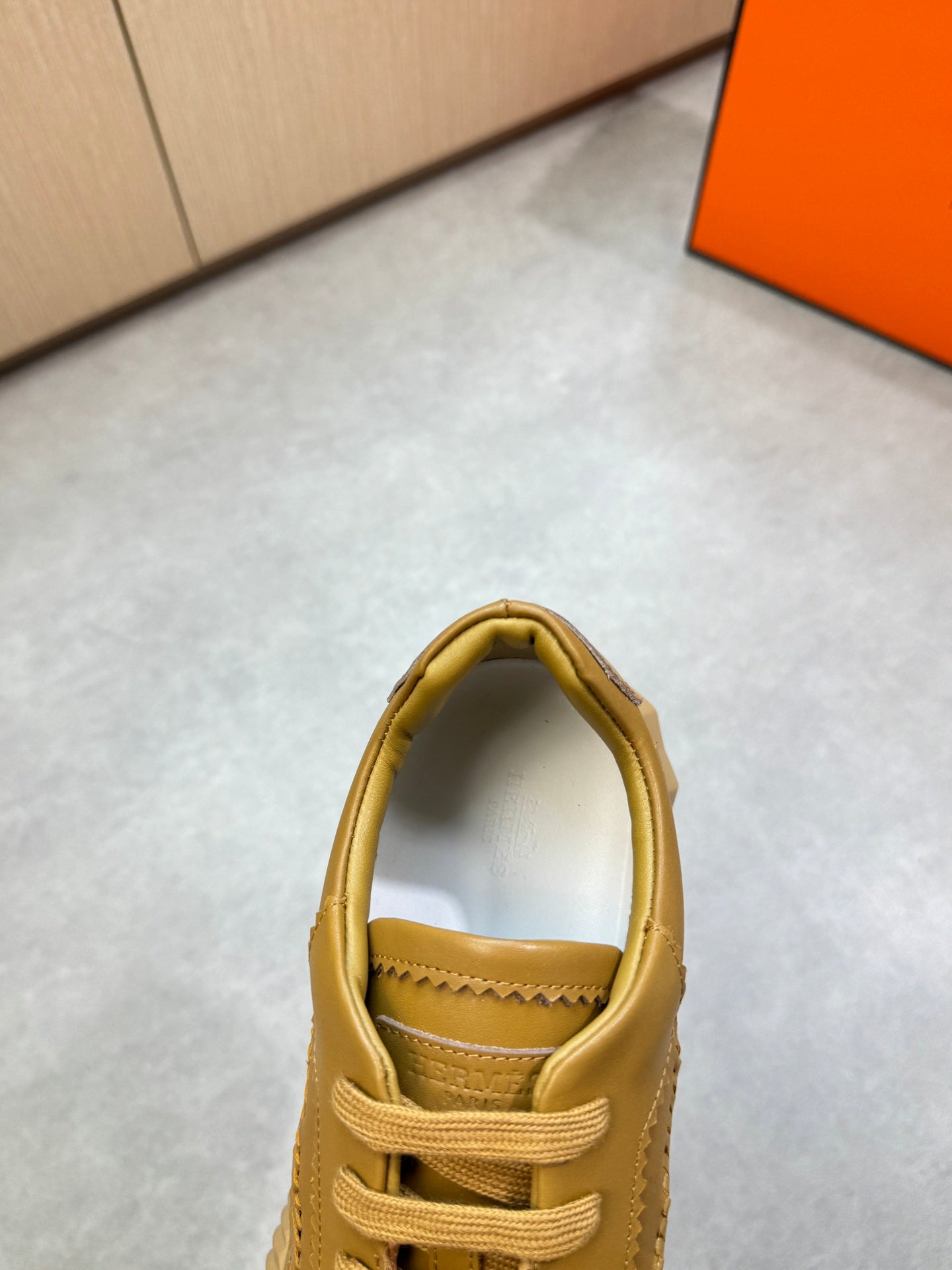 HM Men's Bouncing Sneaker Light Brown Calfskin 708235