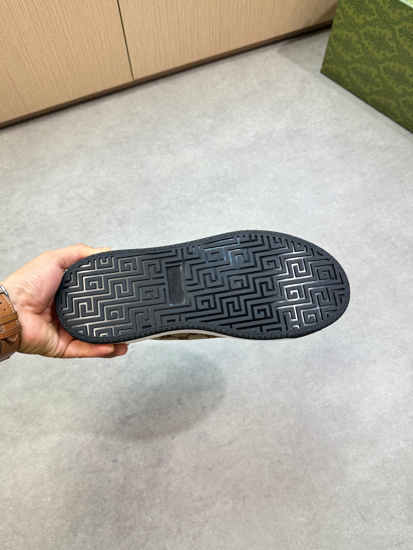 GG Men's Web Sneaker Brown Canvas 722443