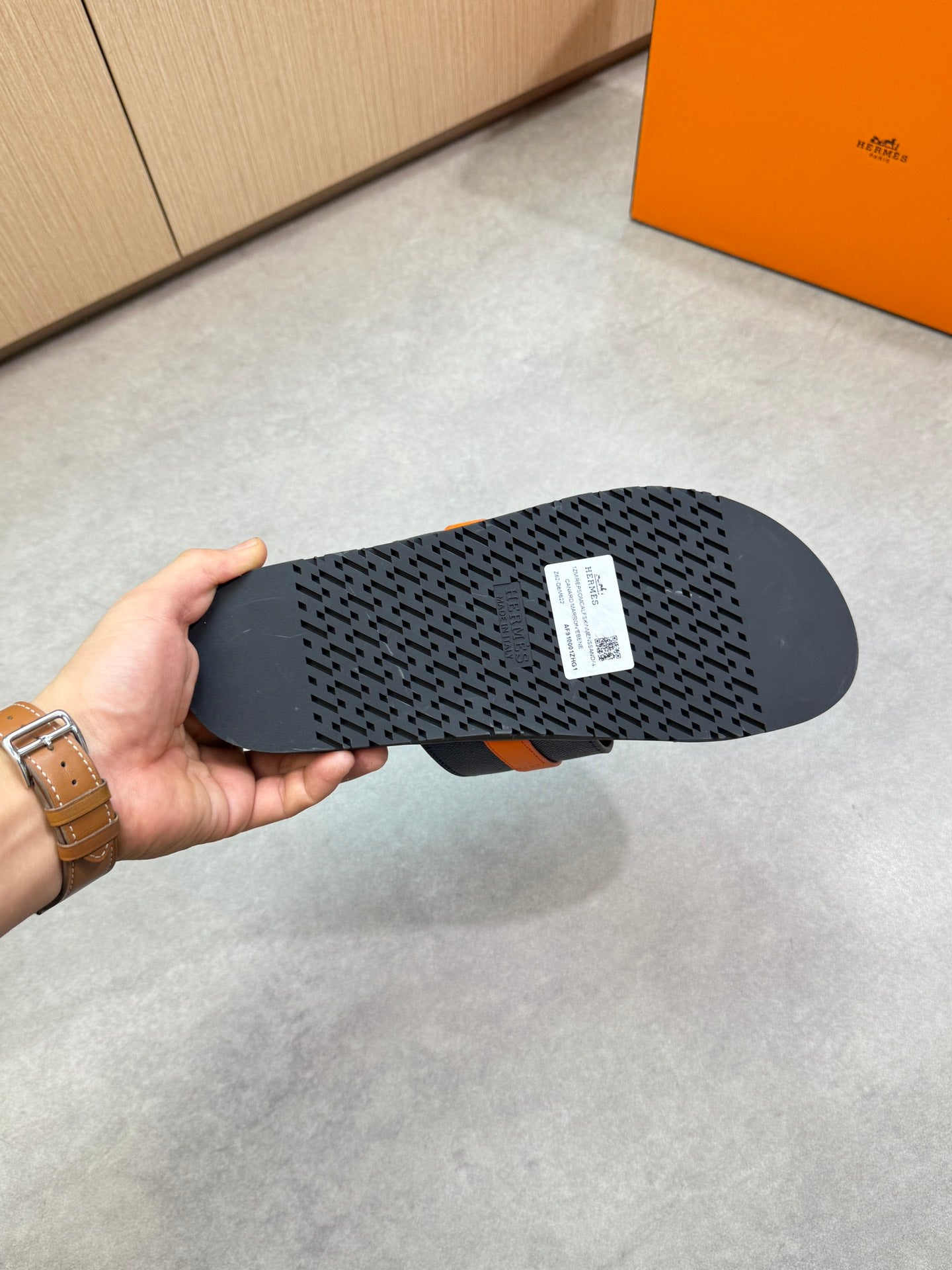 HM Men's Jackson Sandals Blue Orange Calfskin 722035