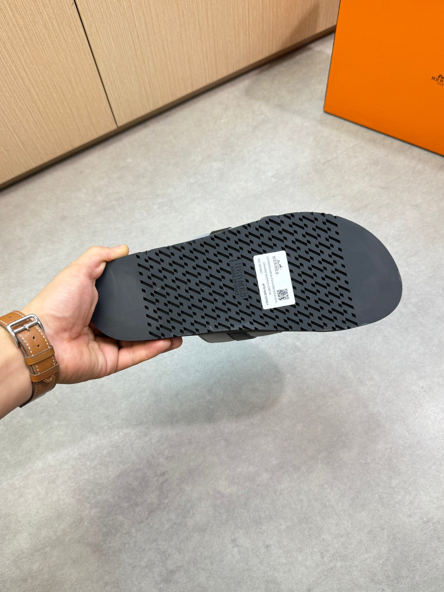 HM Men's Jackson Sandals Grey Calfskin Suede 722041