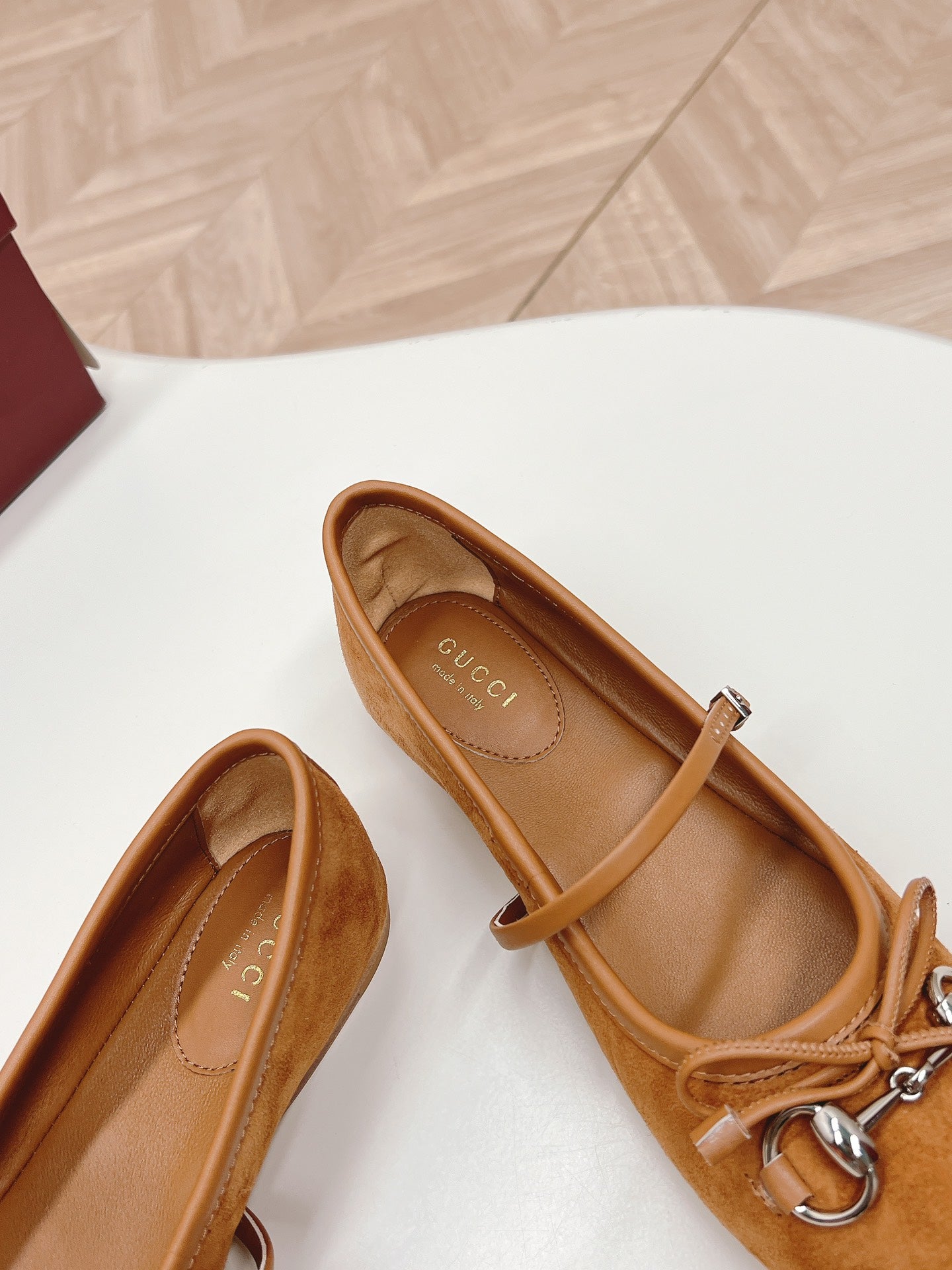 GG BALLET FLAT CARAMEL SUEDE