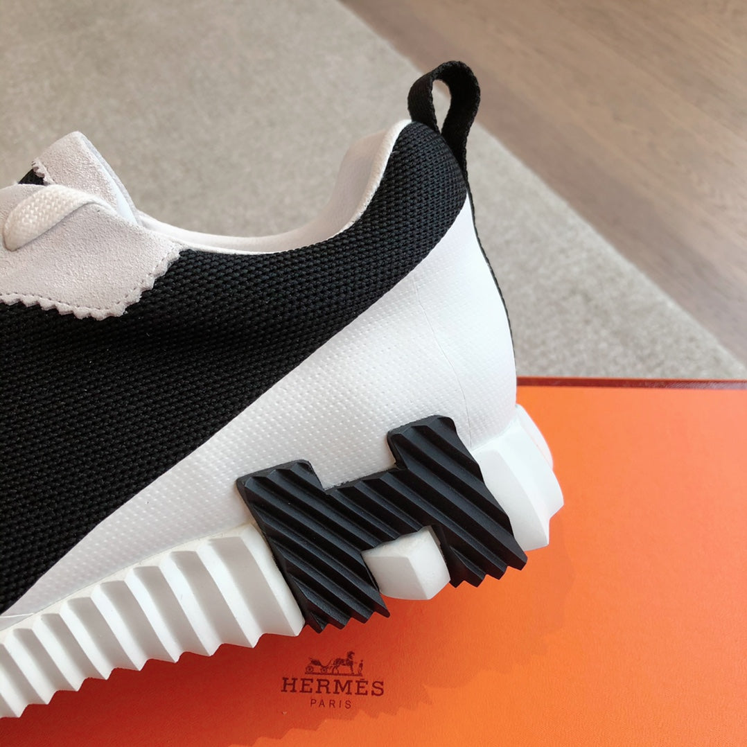 HM Men's 25 Bouncing Sneaker Black Mesh Cowhide 639246