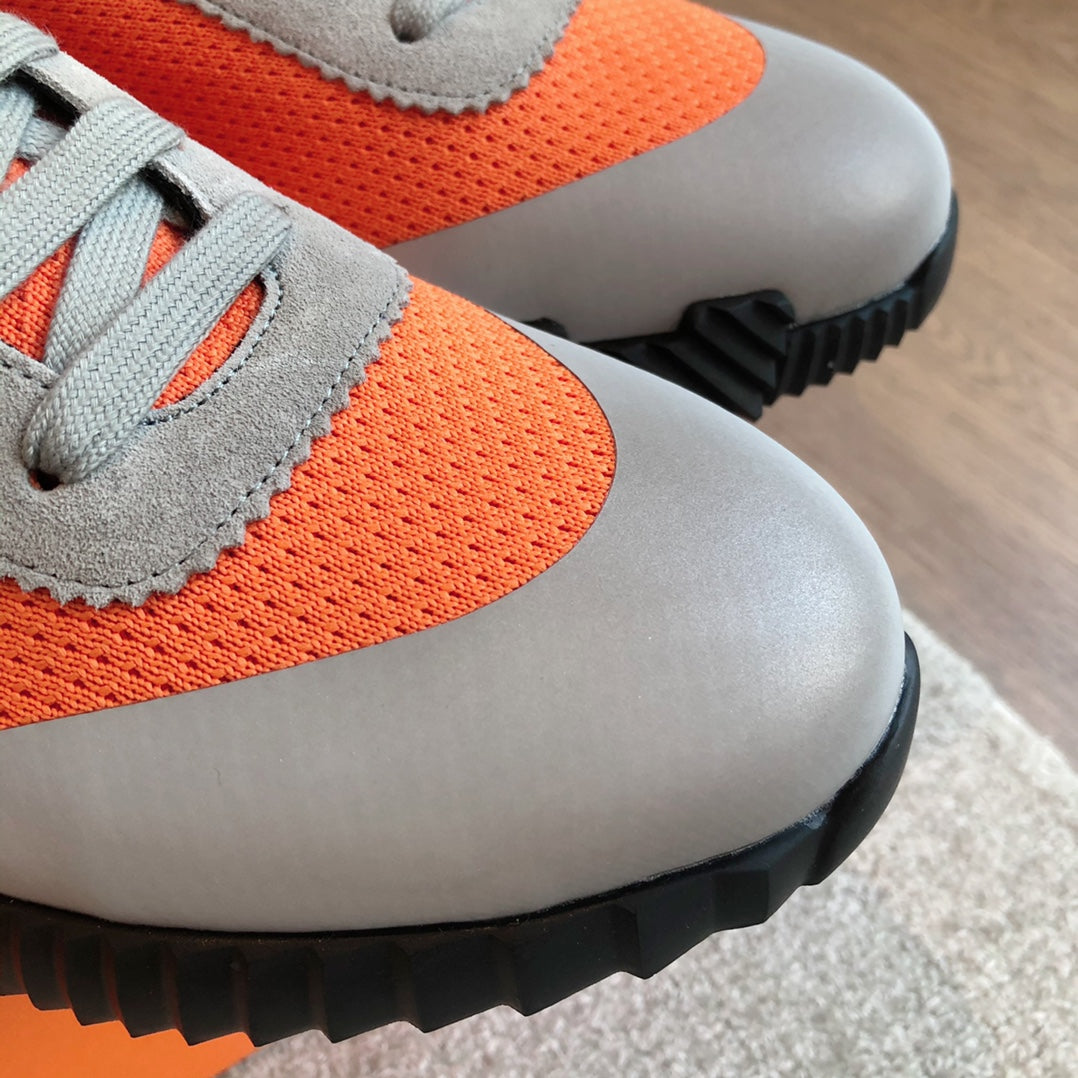 HM Men's 25 Bouncing Sneaker Orange Mesh Cowhide 639251