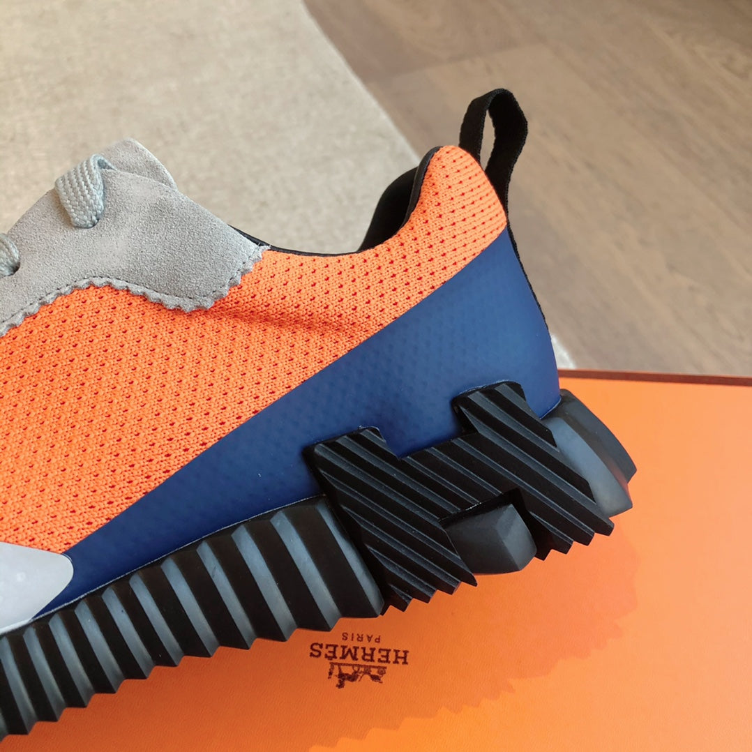 HM Men's 25 Bouncing Sneaker Orange Mesh Cowhide 639251