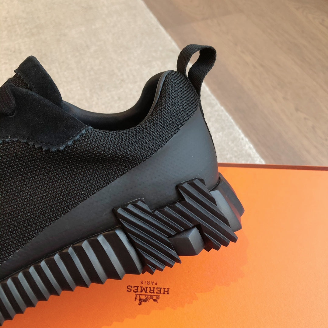 HM Men's 25 Bouncing Sneaker Black Mesh Cowhide 639250