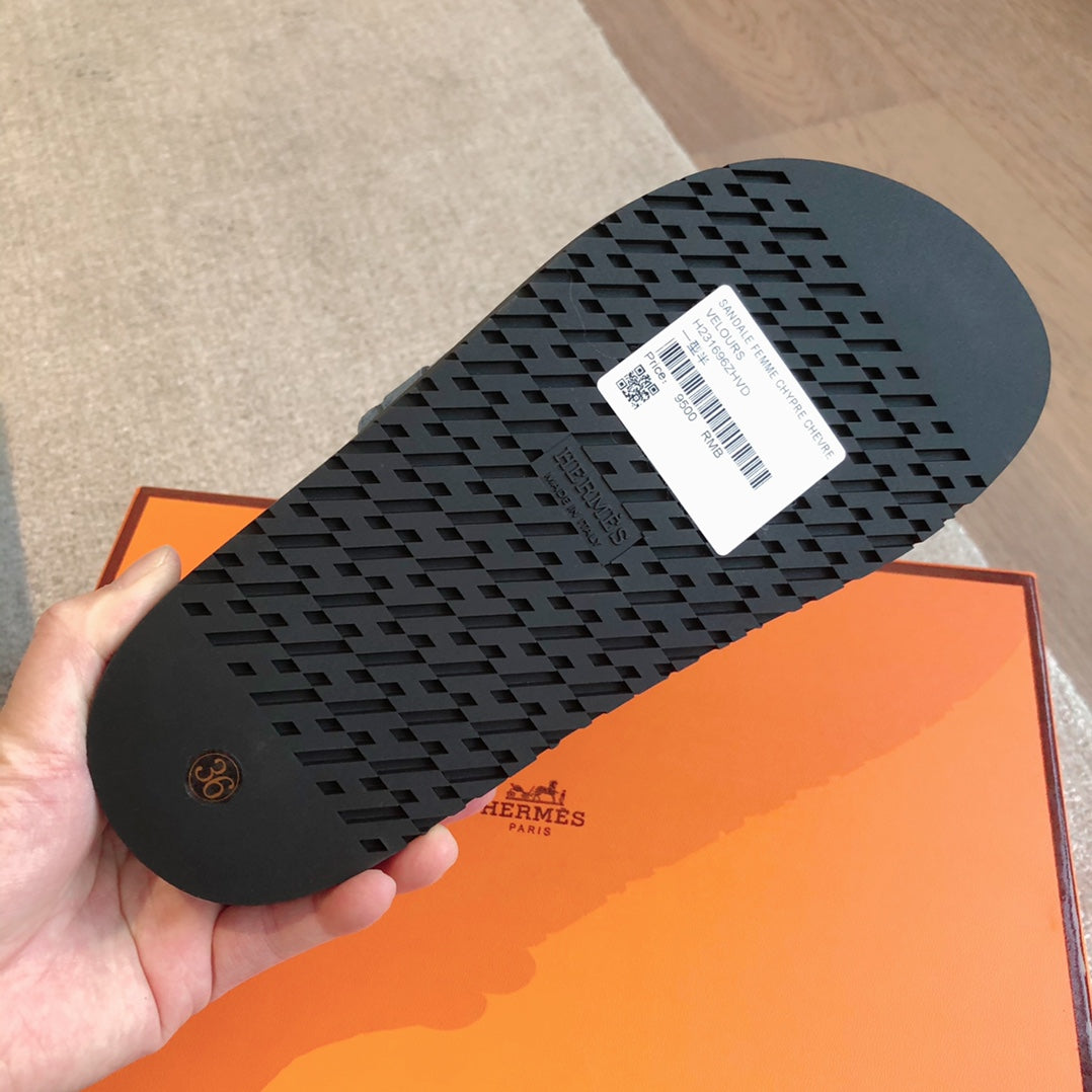 Empire Sandal Light Pink Lambskin Suede Goatskin