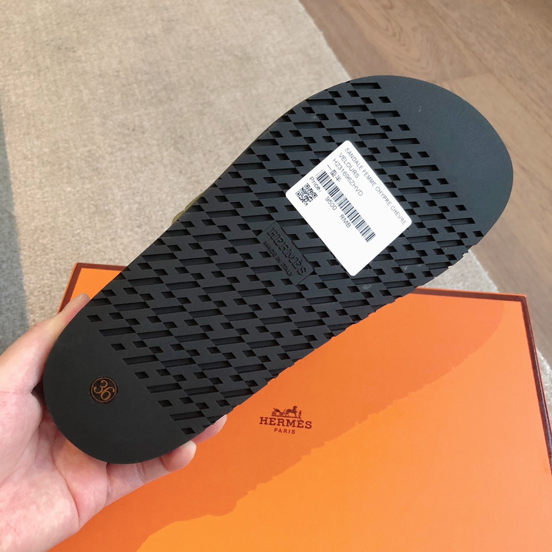 Empire Sandal Black Lambskin Hot Pink Suede Goatskin