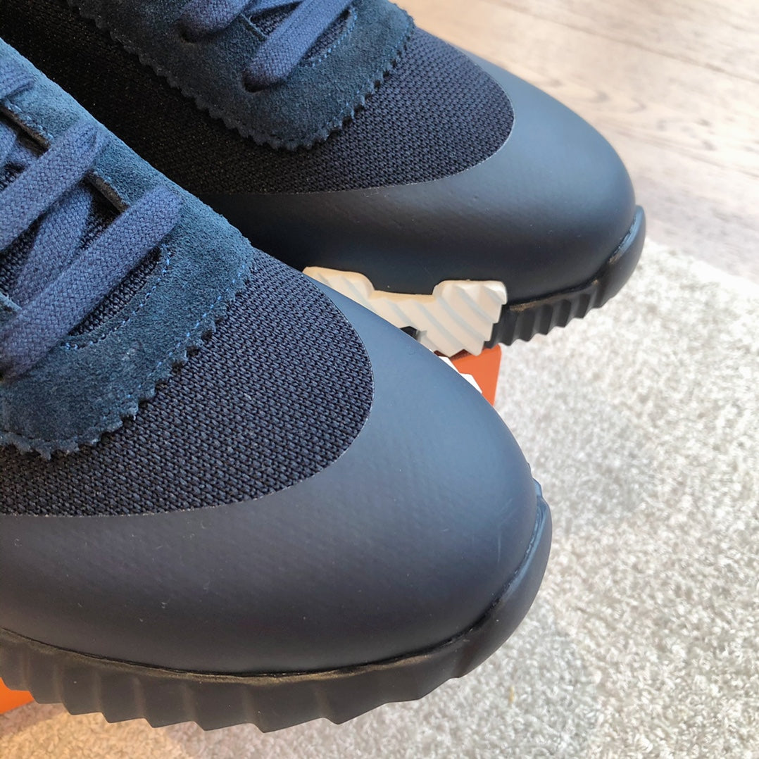 HM Men's 25 Bouncing Sneaker Navy Blue Mesh Cowhide 639254