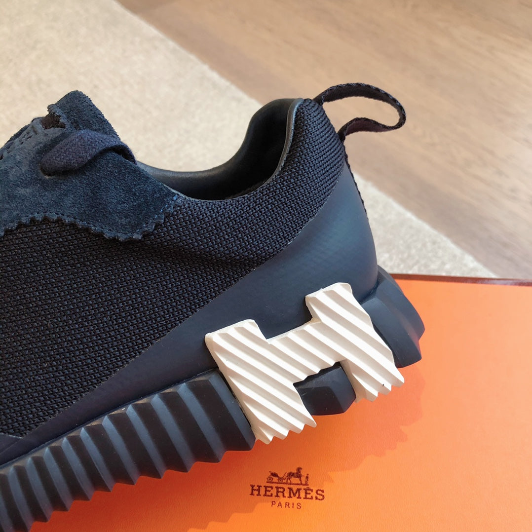 HM Men's 25 Bouncing Sneaker Navy Blue Mesh Cowhide 639254