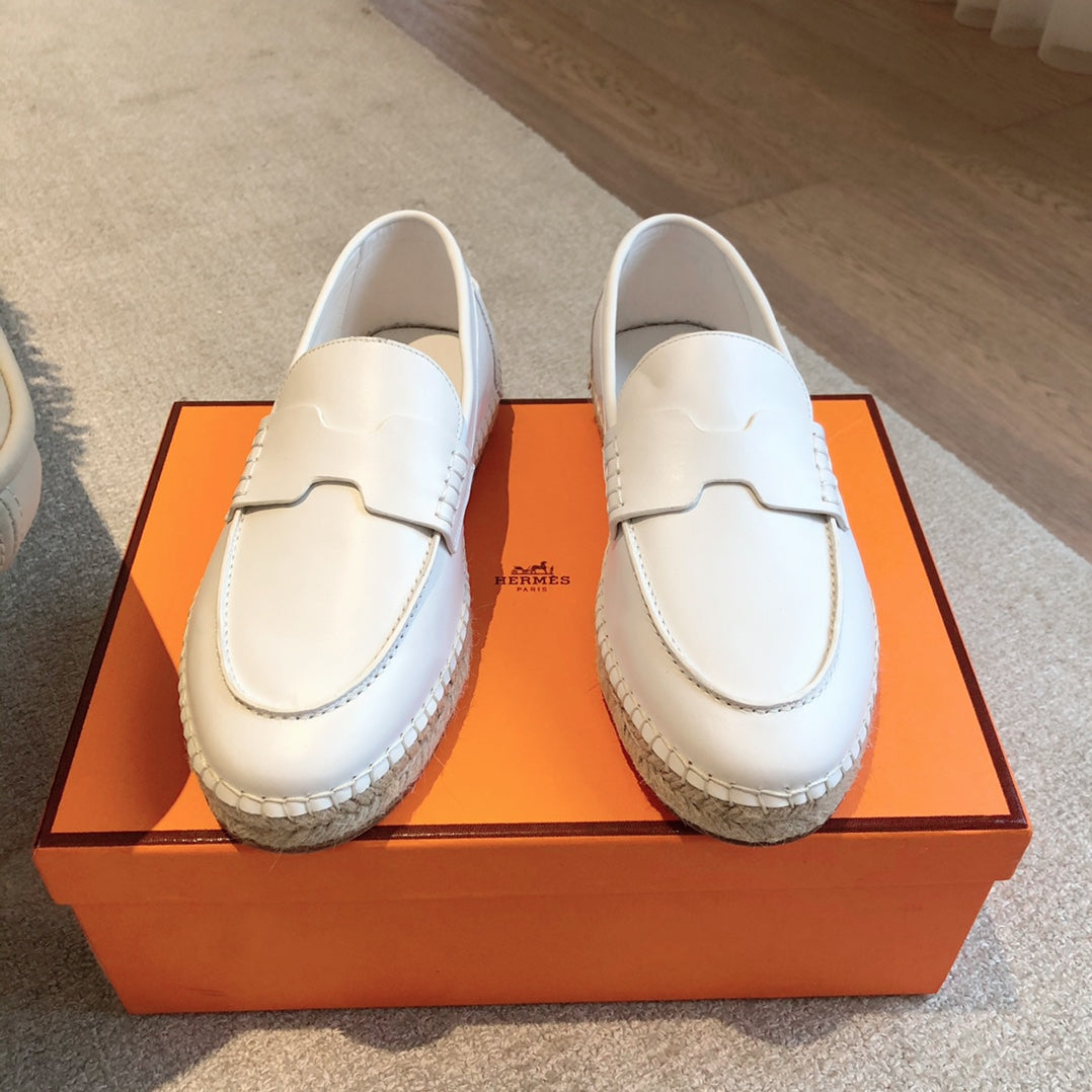 HM Trip Espadrille White Calfskin