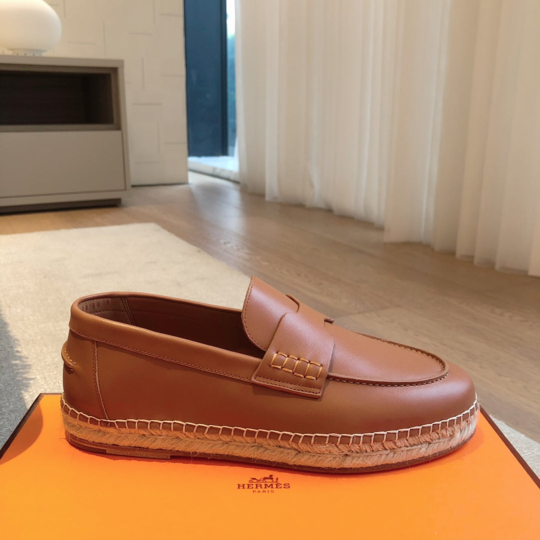 HM Trip Espadrille Brown Calfskin