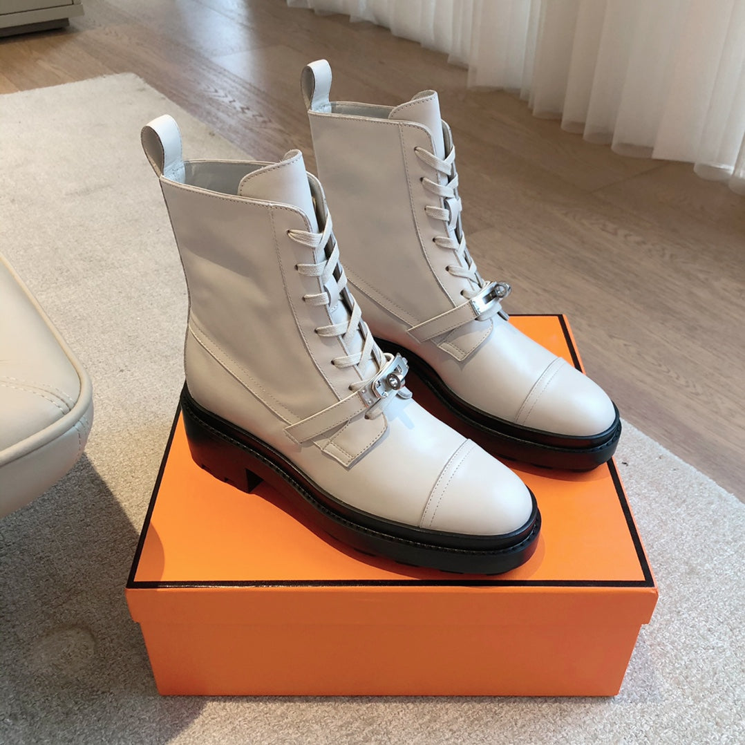 HM Funk Ankle Boot Grey Calfskin