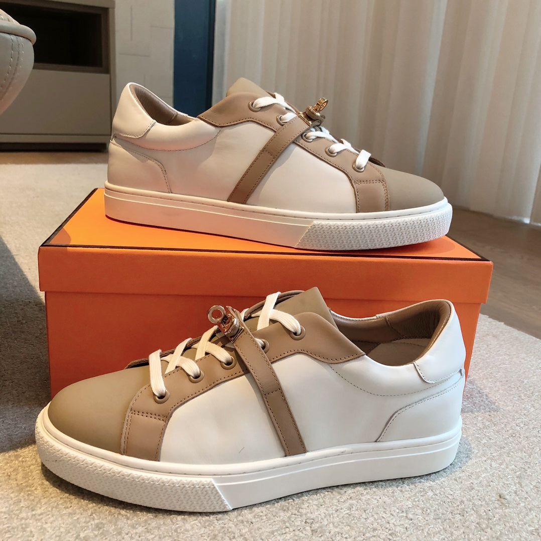 HM Day Sneaker Brown Mix White Nappa Leather 970892