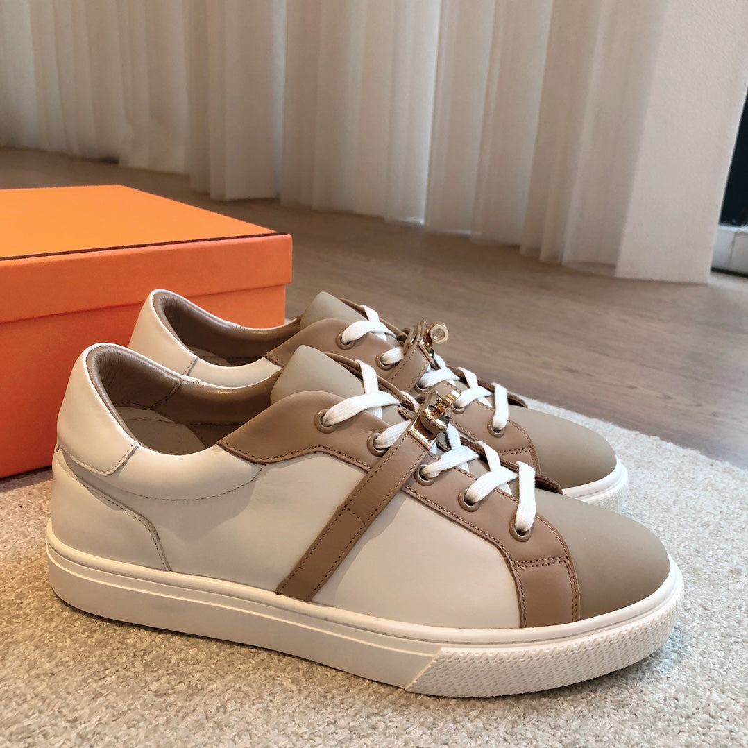 HM Day Sneaker Brown Mix White Nappa Leather 970892