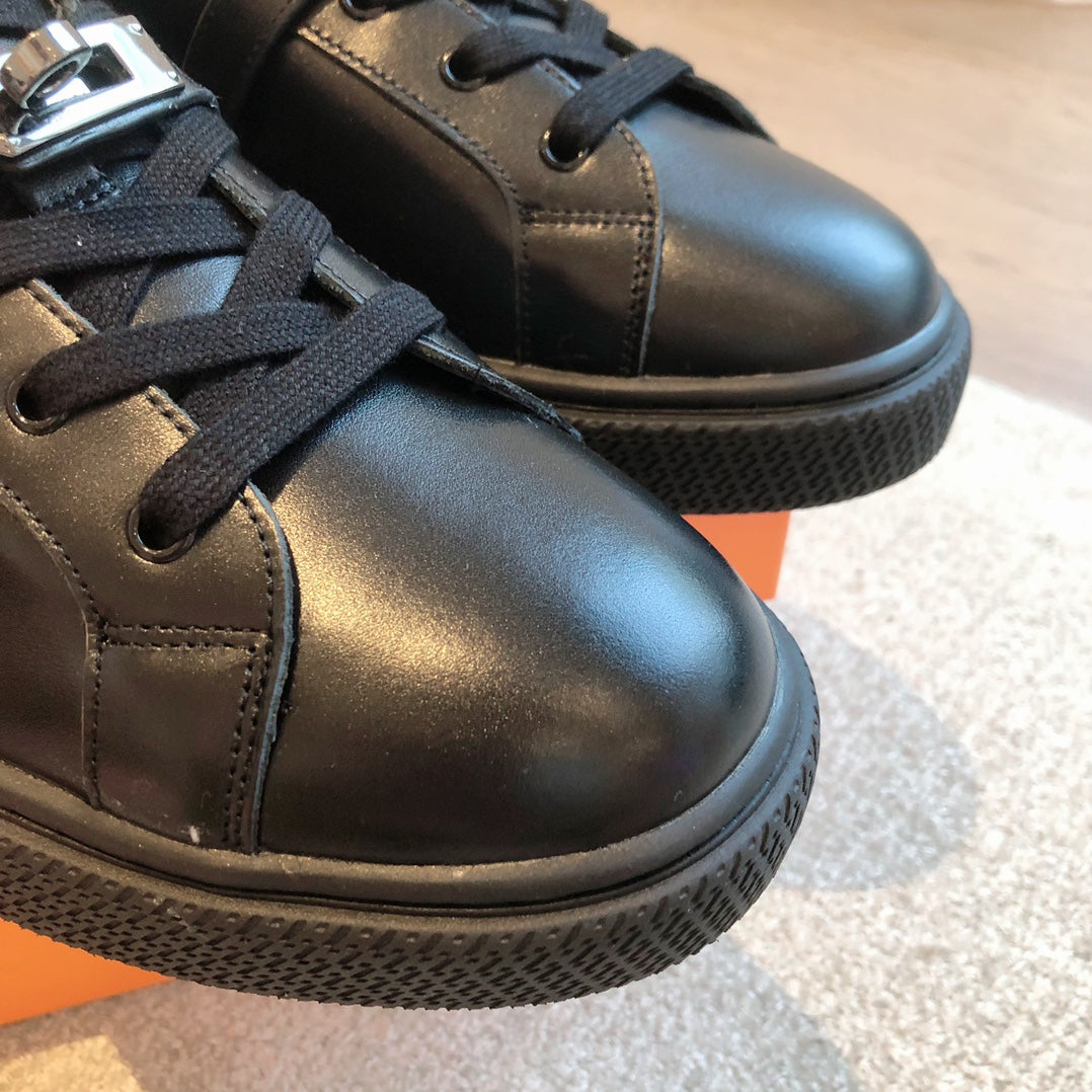 HM Day Sneaker Glossy Black Lambskin 970894