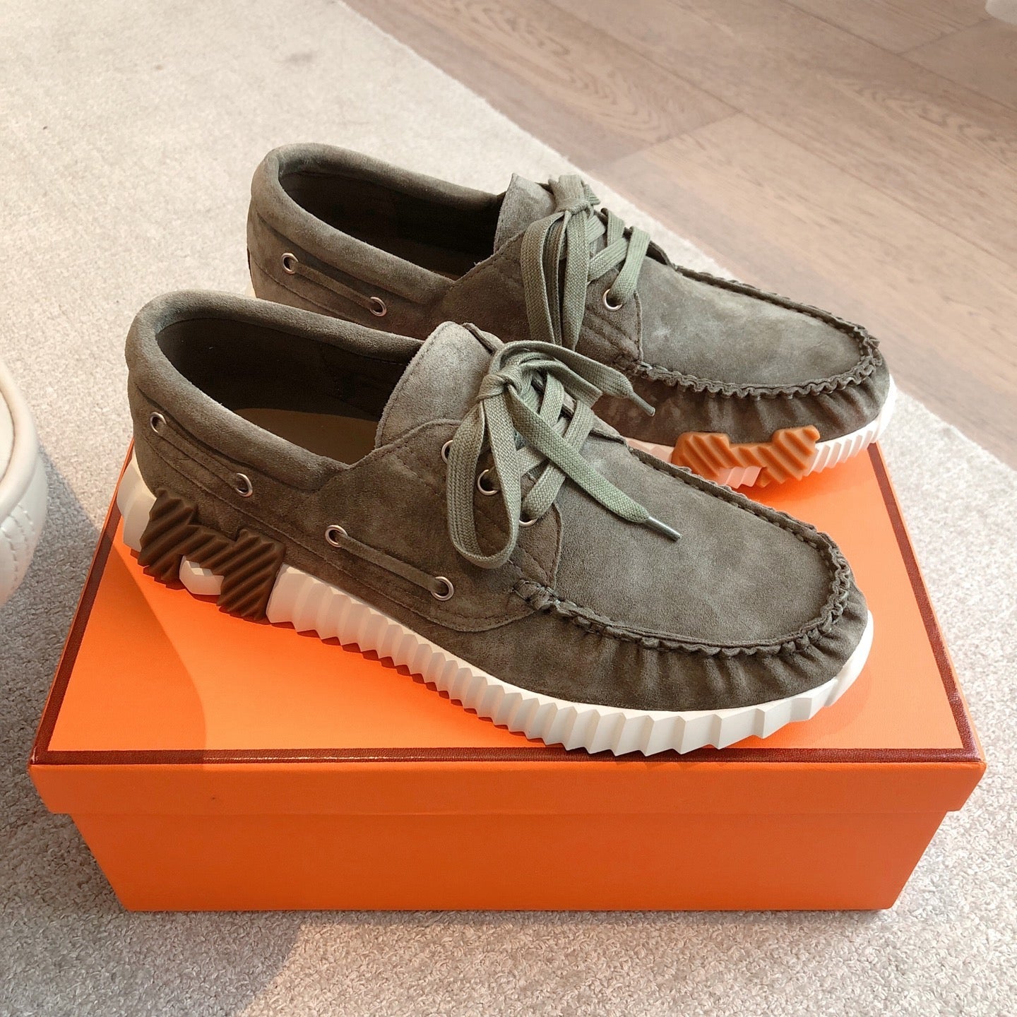 HM Men's 25 Ketch Sneaker Olive Green Suede 639266